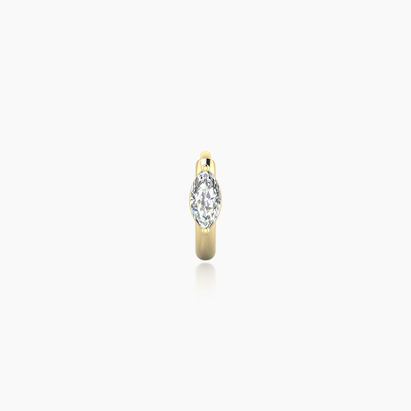 Dea | 18k Yellow Gold 5 mm Marquise Diamond Hoop Piercing