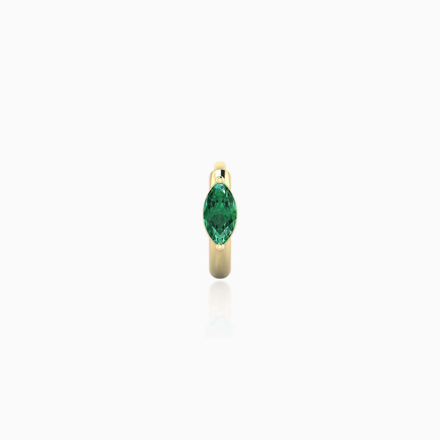 Dea | 18k Yellow Gold 5 mm Marquise Emerald Hoop Piercing