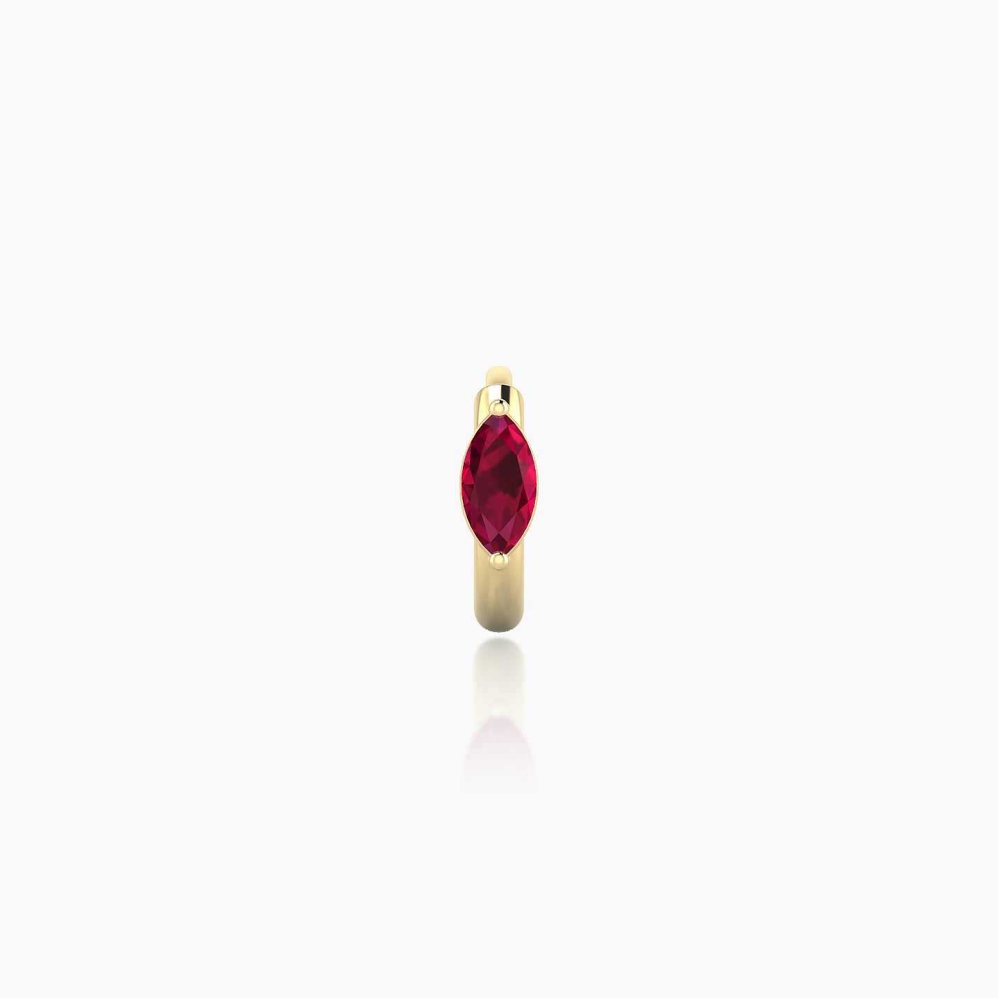 Dea | 18k Yellow Gold 5 mm Marquise Ruby Hoop Piercing