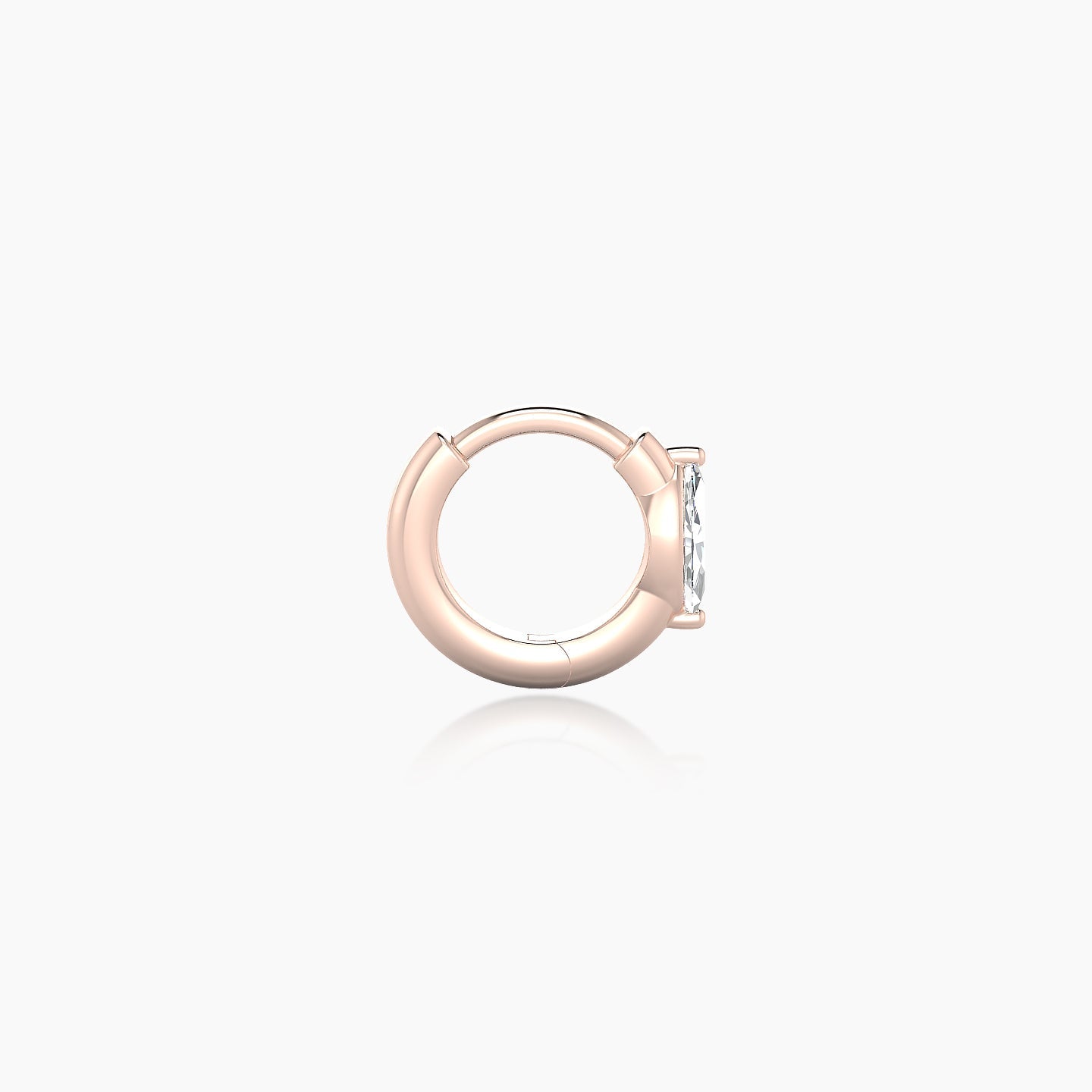 Dea | 18k Rose Gold 5 mm Marquise Diamond Hoop Piercing