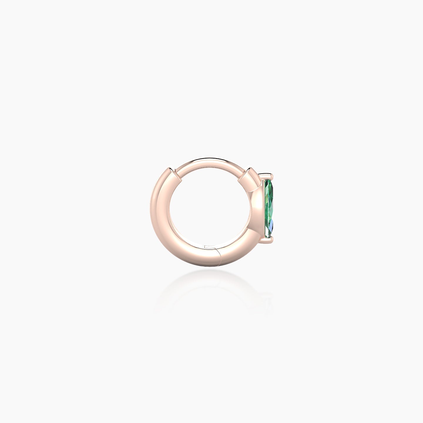 Dea | 18k Rose Gold 5 mm Marquise Emerald Hoop Piercing