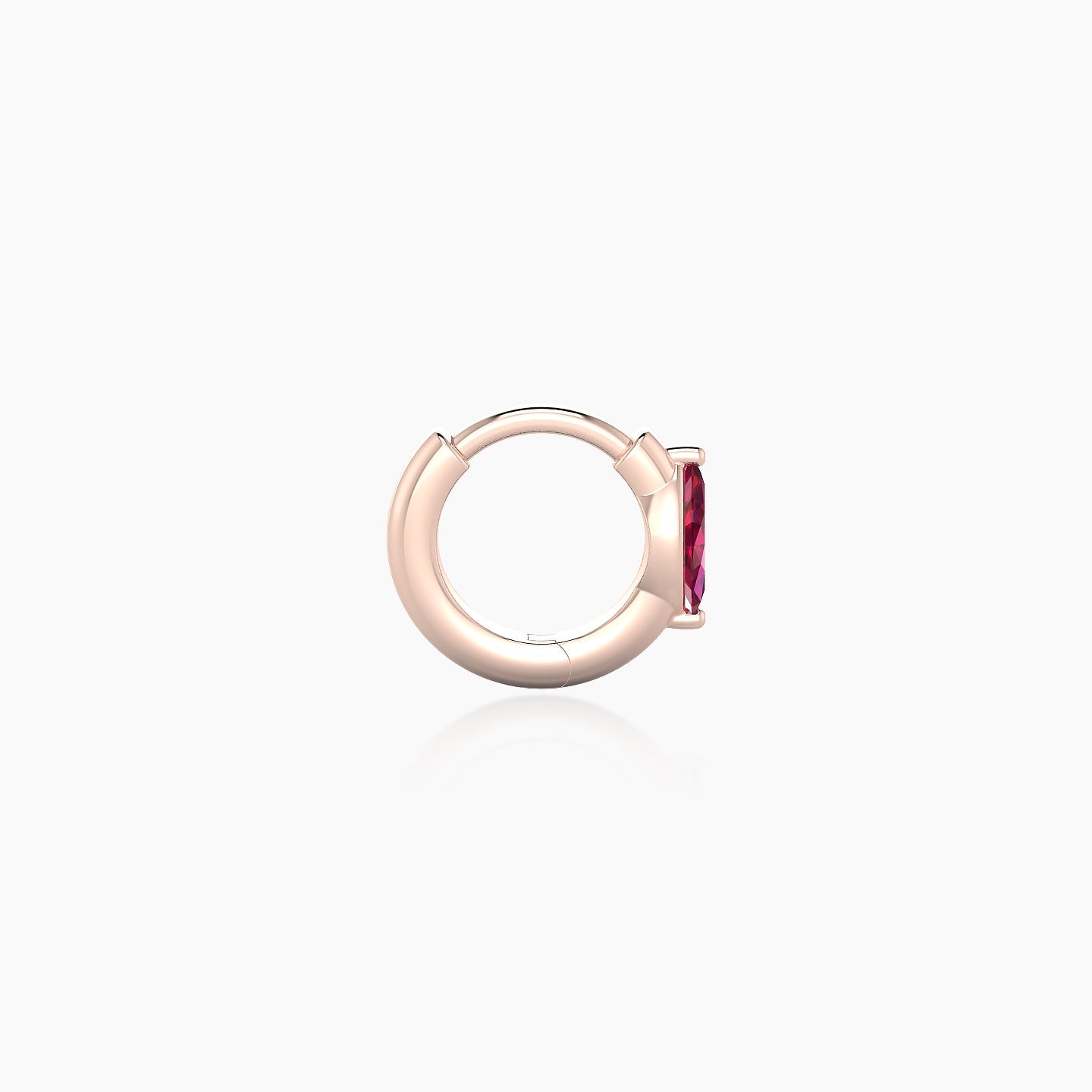 Dea | 18k Rose Gold 5 mm Marquise Ruby Hoop Piercing