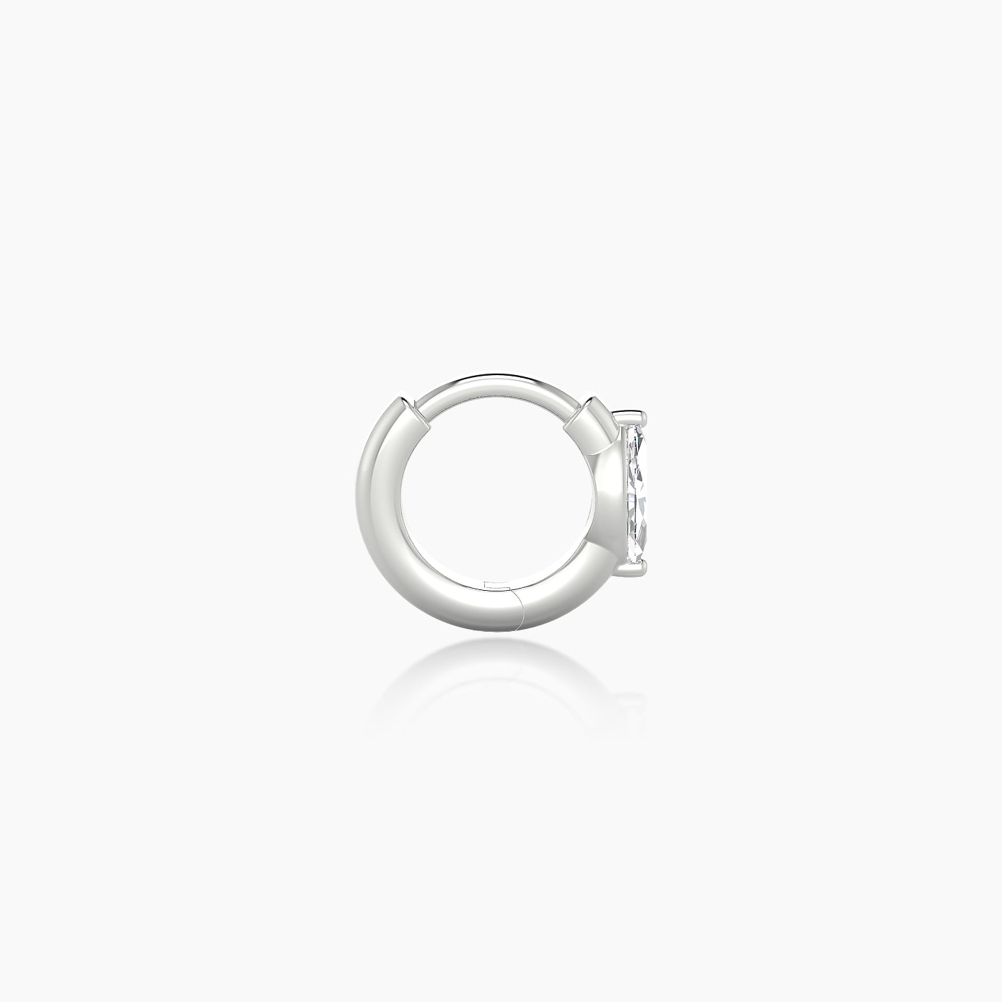 Dea | 18k White Gold 5 mm Marquise Diamond Hoop Piercing