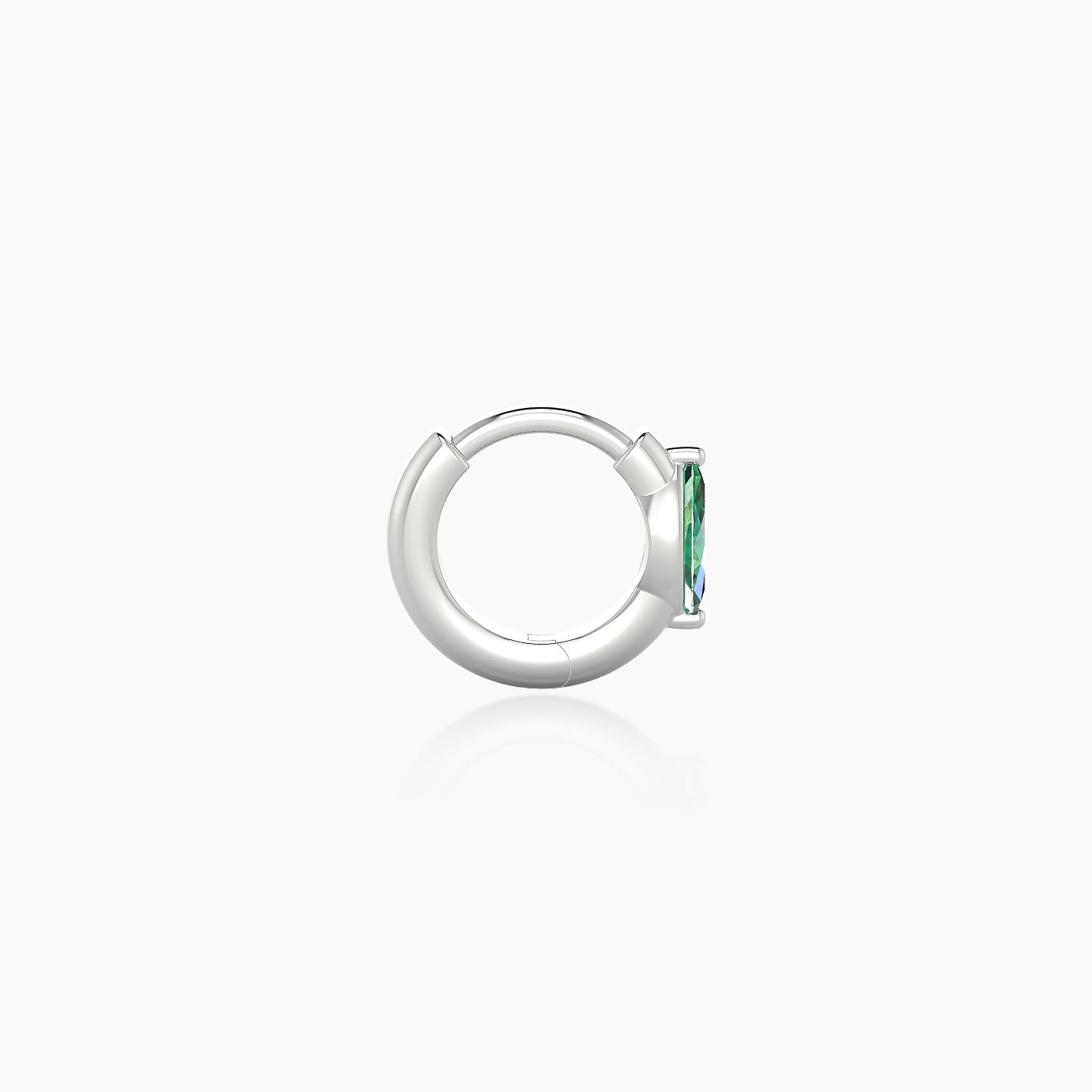 Dea | 18k White Gold 5 mm Marquise Emerald Hoop Piercing