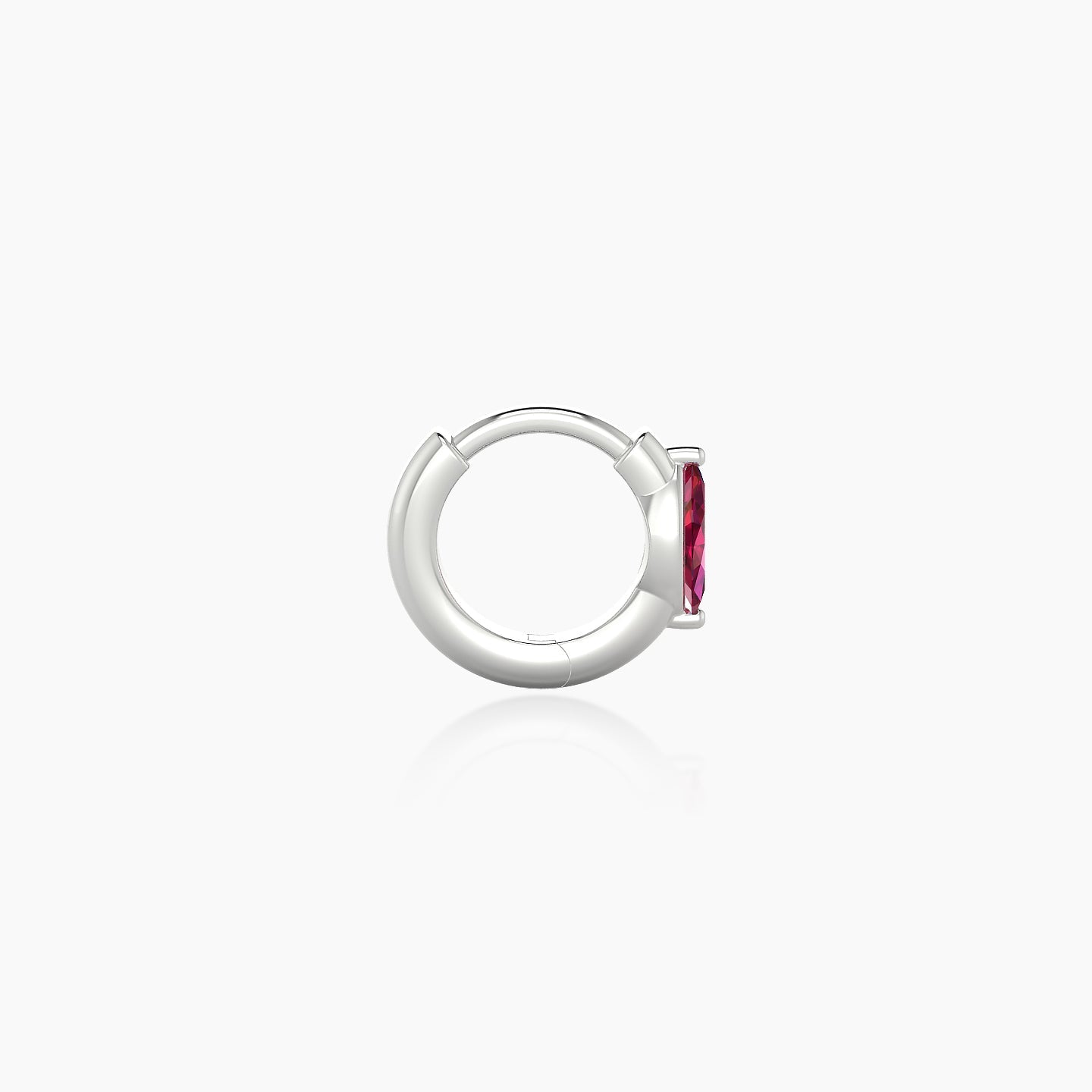 Dea | 18k White Gold 5 mm Marquise Ruby Hoop Piercing