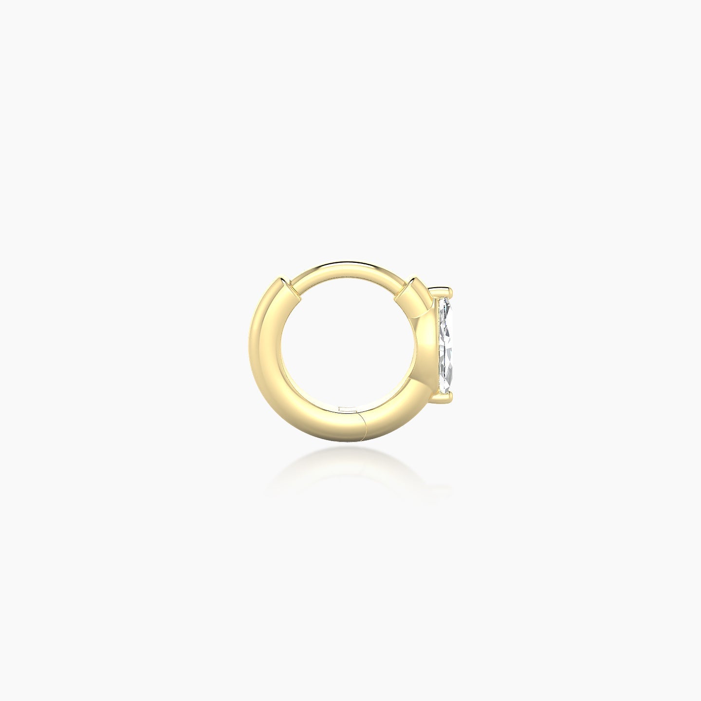 Dea | 18k Yellow Gold 5 mm Marquise Diamond Hoop Piercing