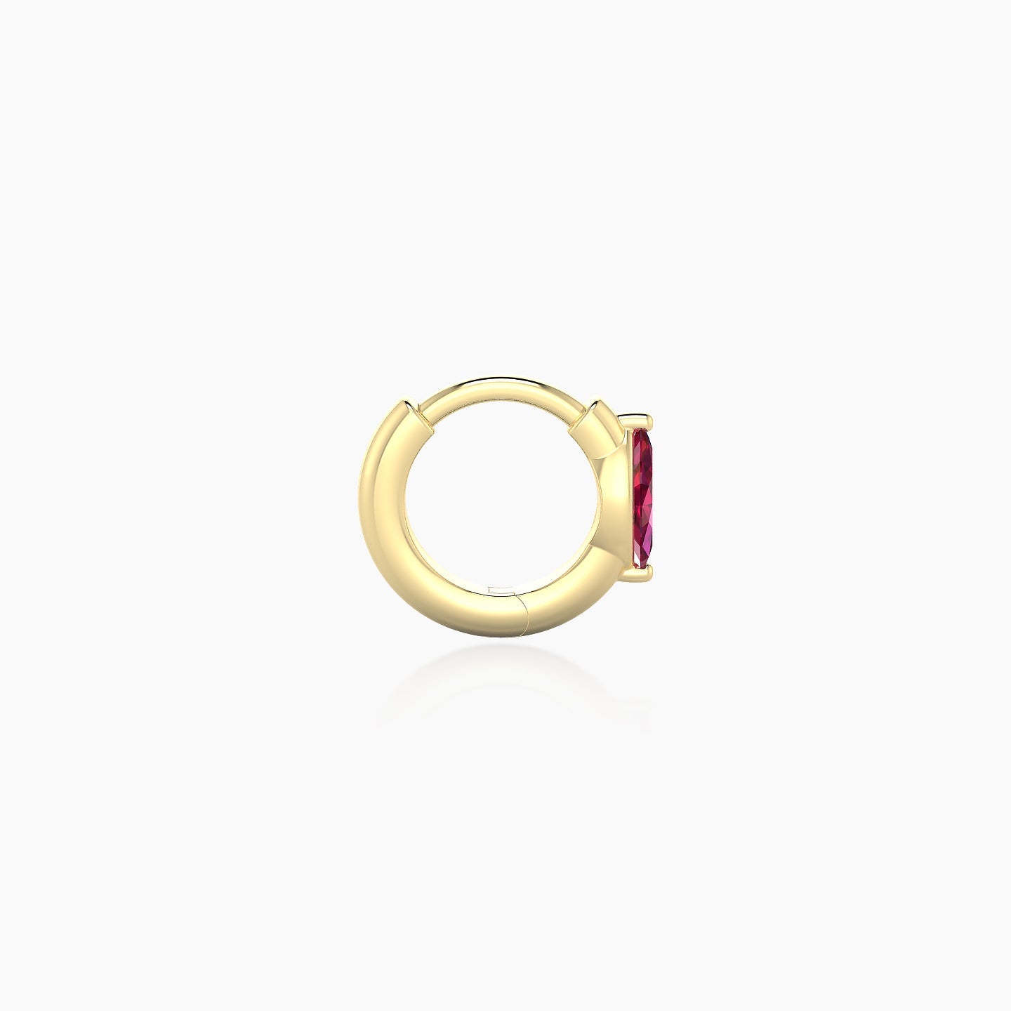 Dea | 18k Yellow Gold 5 mm Marquise Ruby Hoop Piercing