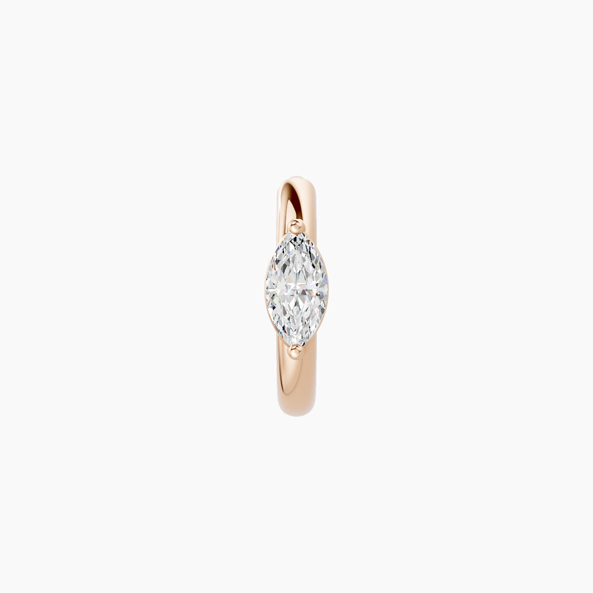 Dea | 18k Rose Gold 6.5 mm Marquise Diamond Hoop Piercing