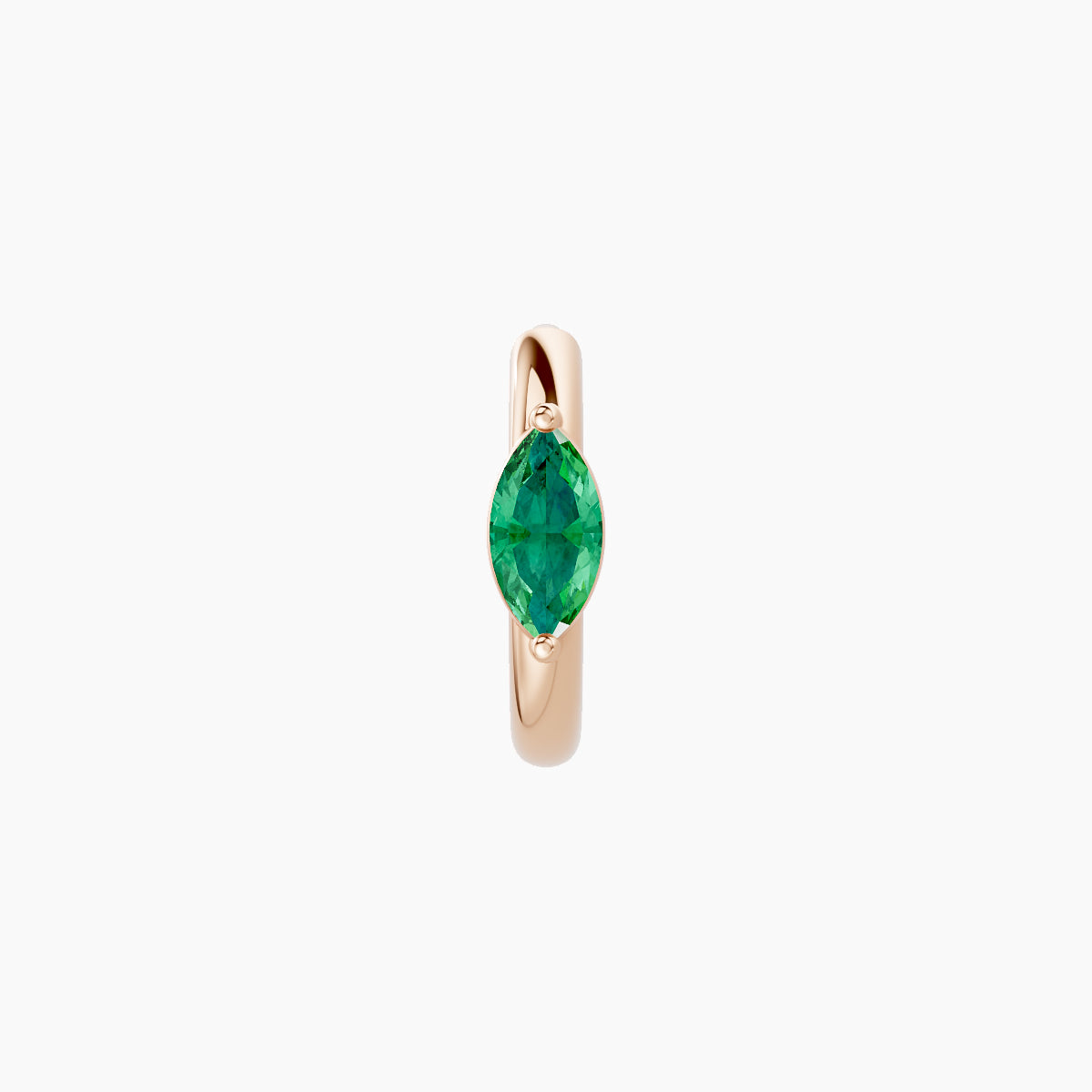 Dea | 18k Rose Gold 6.5 mm Marquise Emerald Hoop Piercing