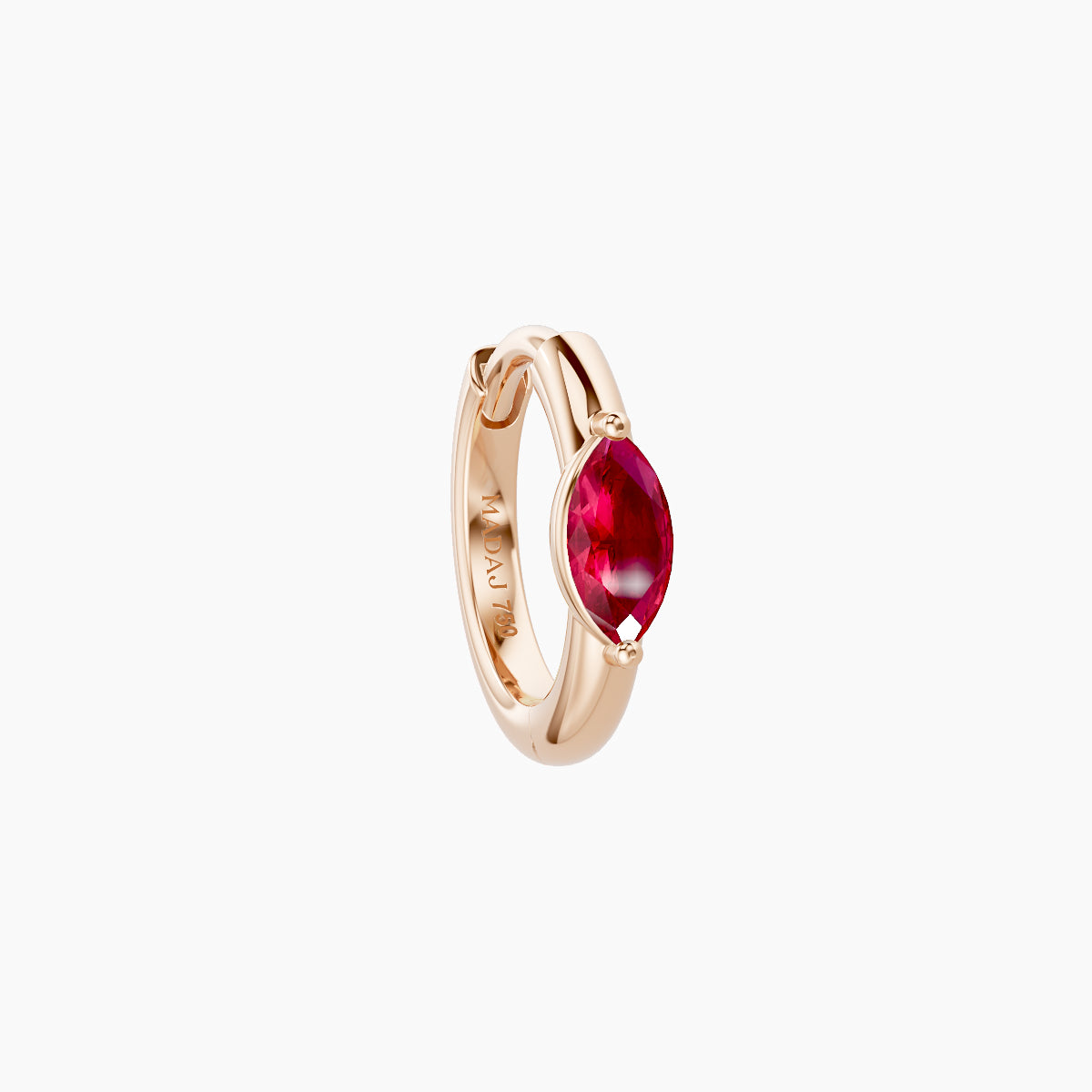 Dea | 18k Rose Gold 6.5 mm Marquise Ruby Hoop Piercing