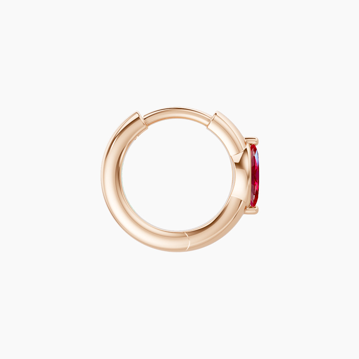 Dea | 18k Rose Gold 6.5 mm Marquise Ruby Hoop Piercing