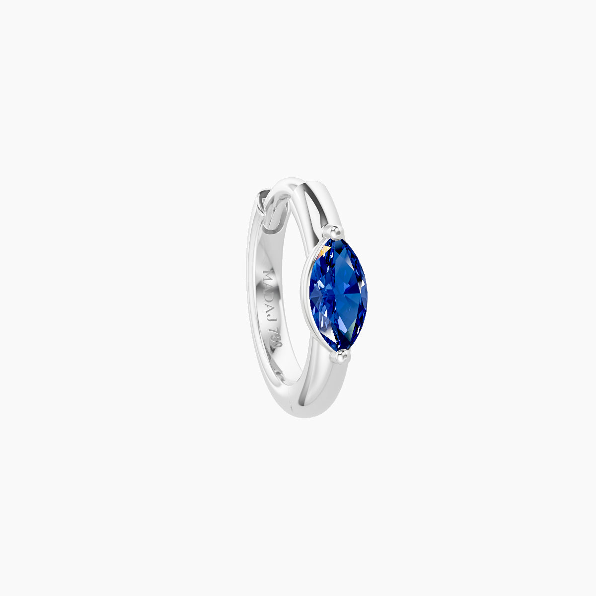 Dea | 18k White Gold 6.5 mm Marquise Sapphire Hoop Piercing