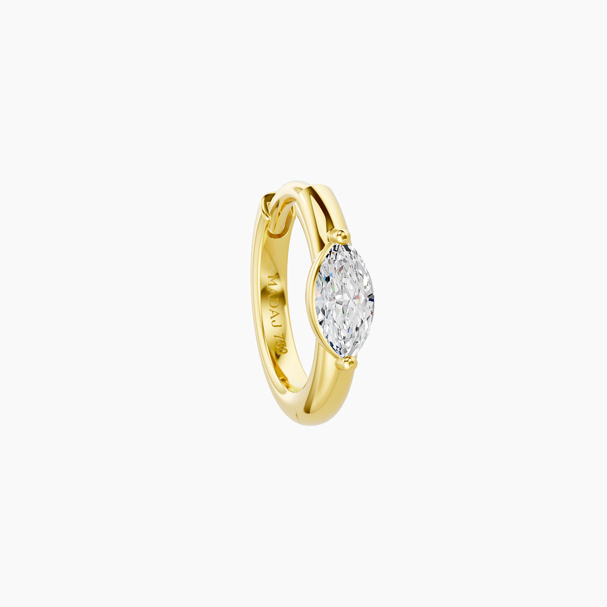 Dea | 18k Yellow Gold 6.5 mm Marquise Diamond Hoop Piercing