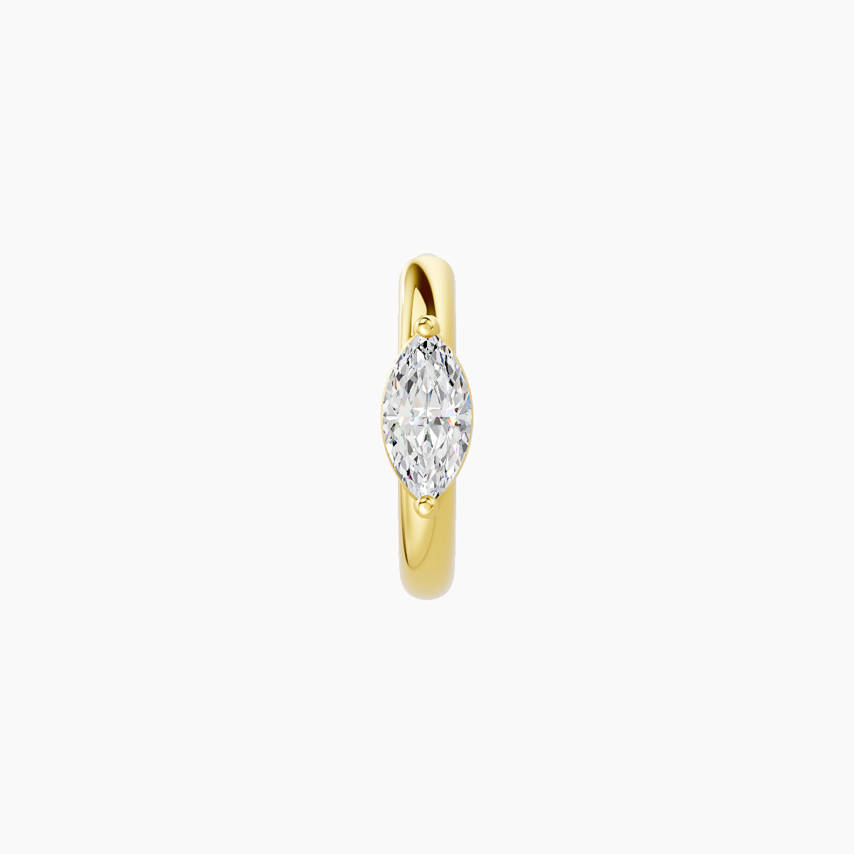 Dea | 18k Yellow Gold 6.5 mm Marquise Diamond Hoop Piercing