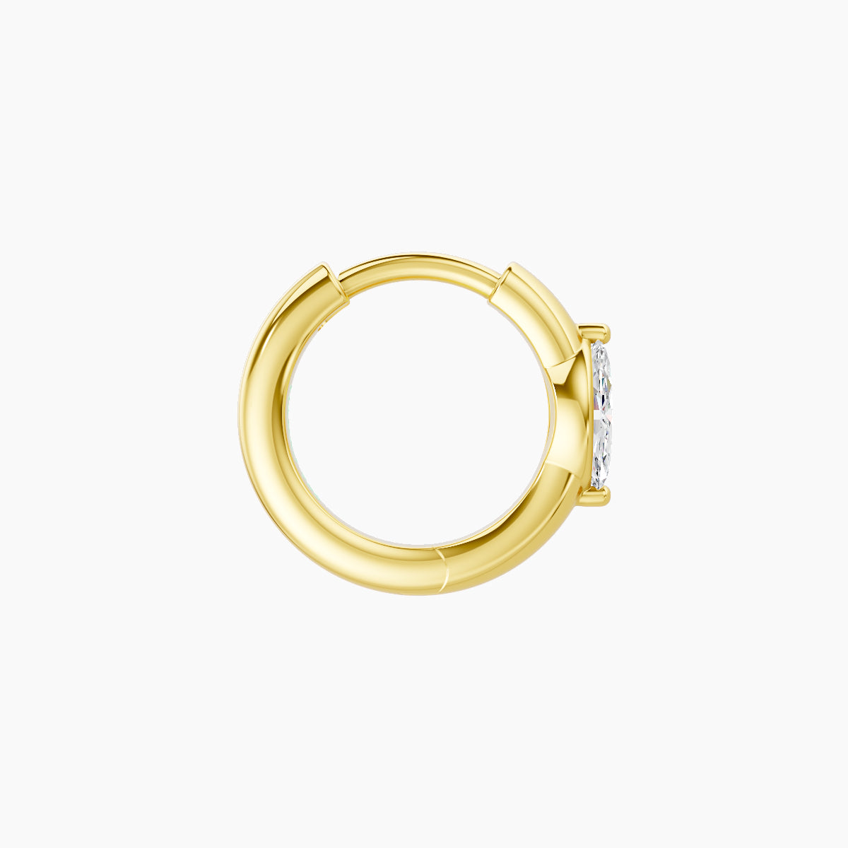 Dea | 18k Yellow Gold 6.5 mm Marquise Diamond Hoop Piercing