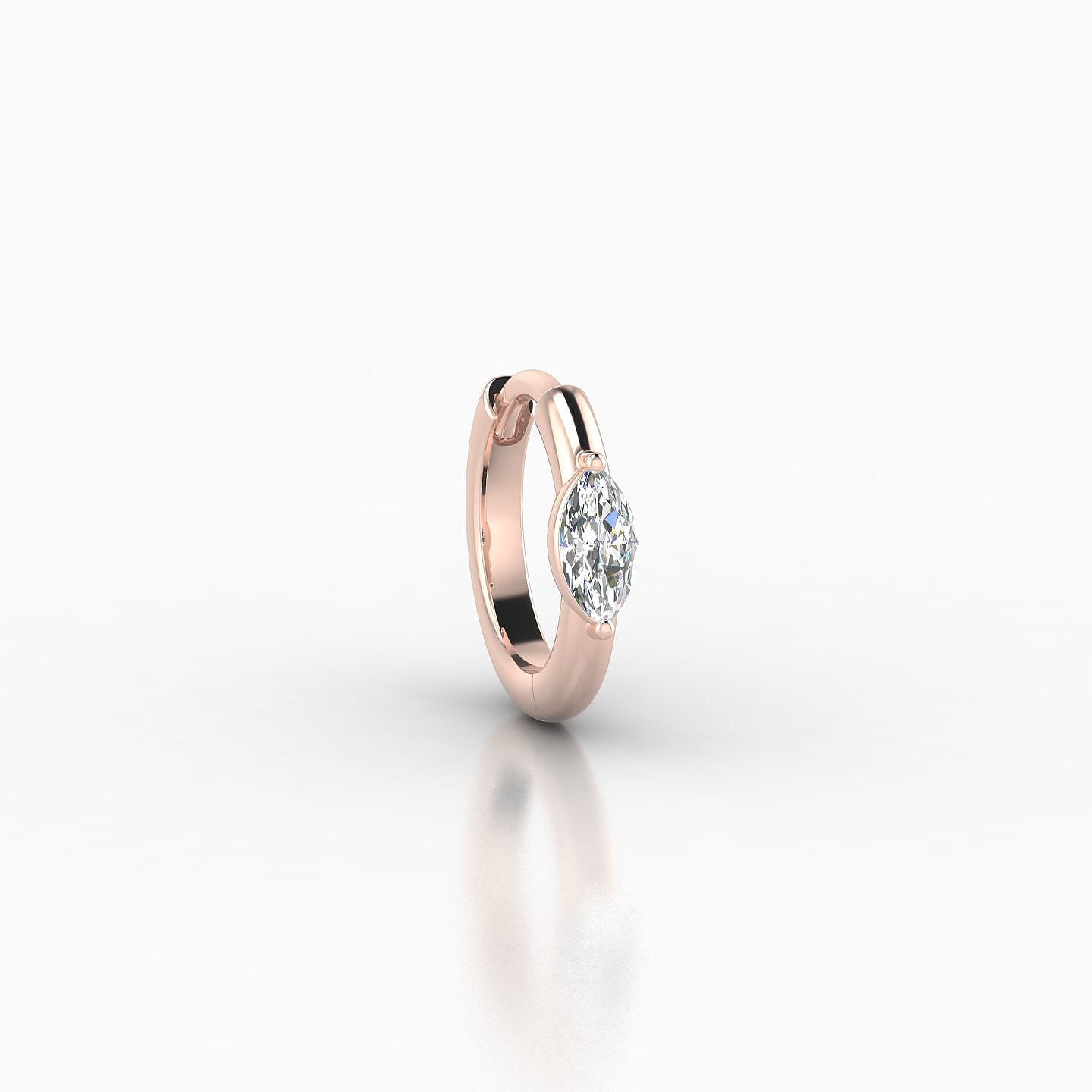 Dea | 18k Rose Gold 6.5 mm Marquise Diamond Hoop Piercing