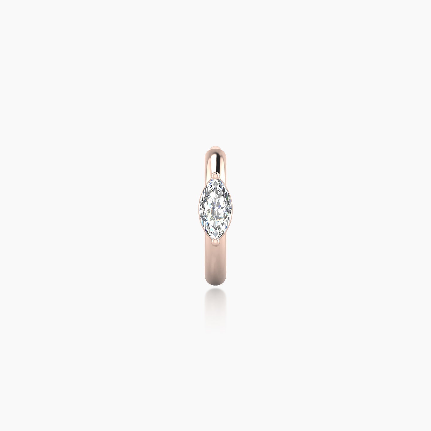 Dea | 18k Rose Gold 6.5 mm Marquise Diamond Hoop Piercing