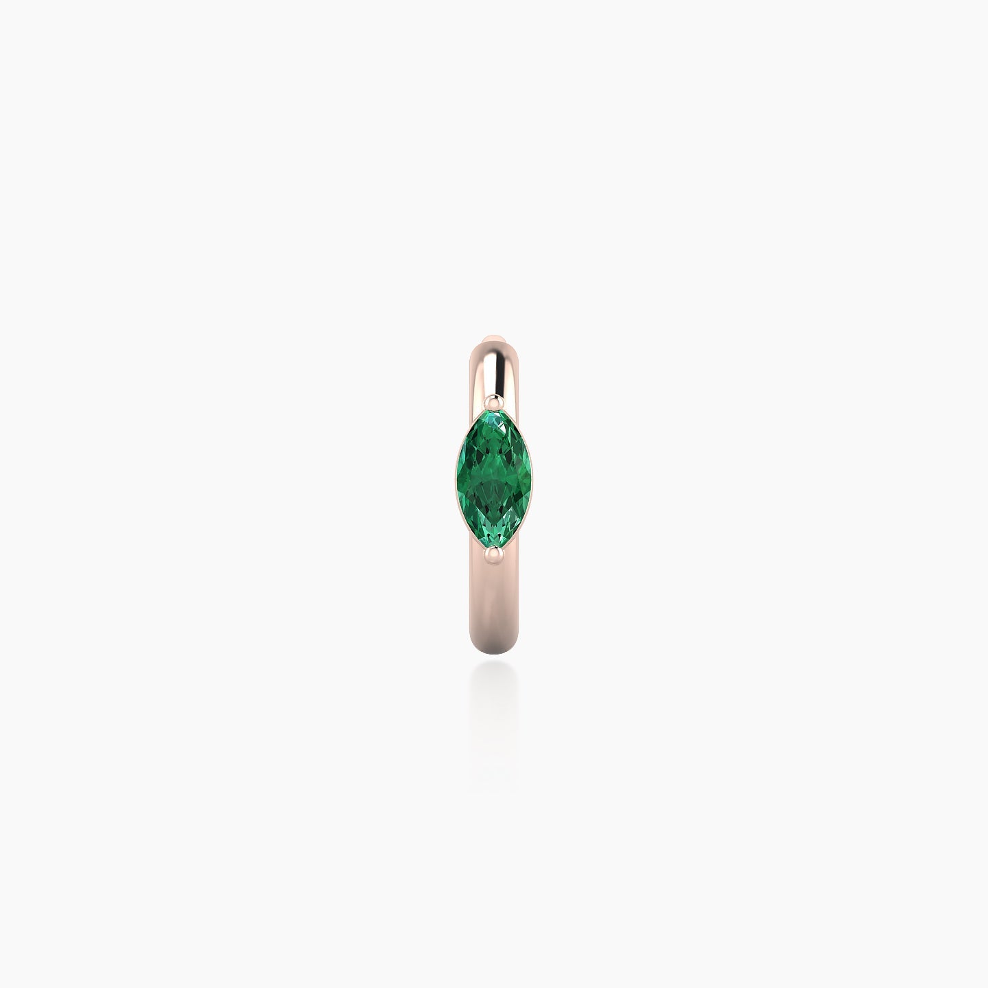 Dea | 18k Rose Gold 6.5 mm Marquise Emerald Hoop Piercing