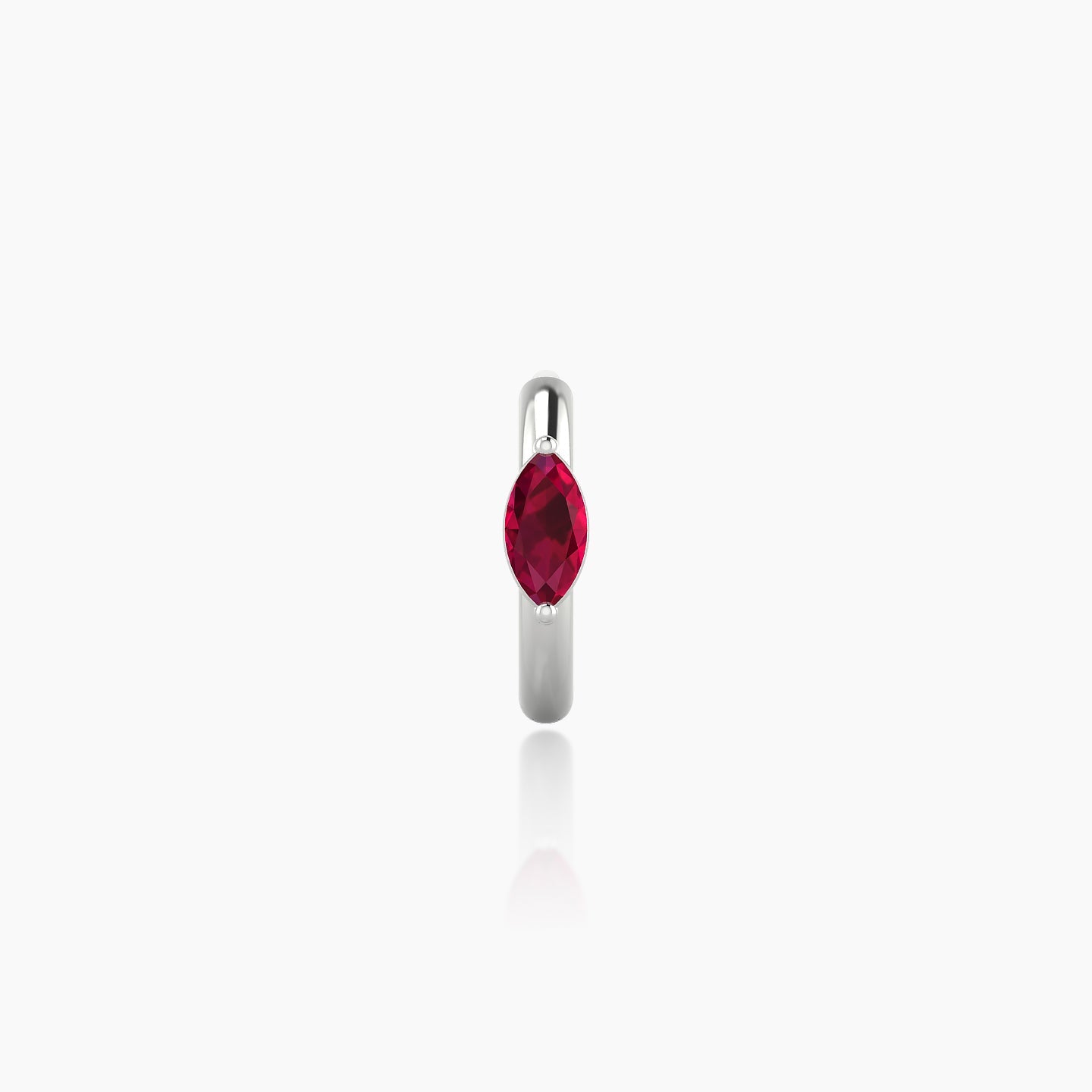 Dea | 18k White Gold 6.5 mm Marquise Ruby Hoop Piercing