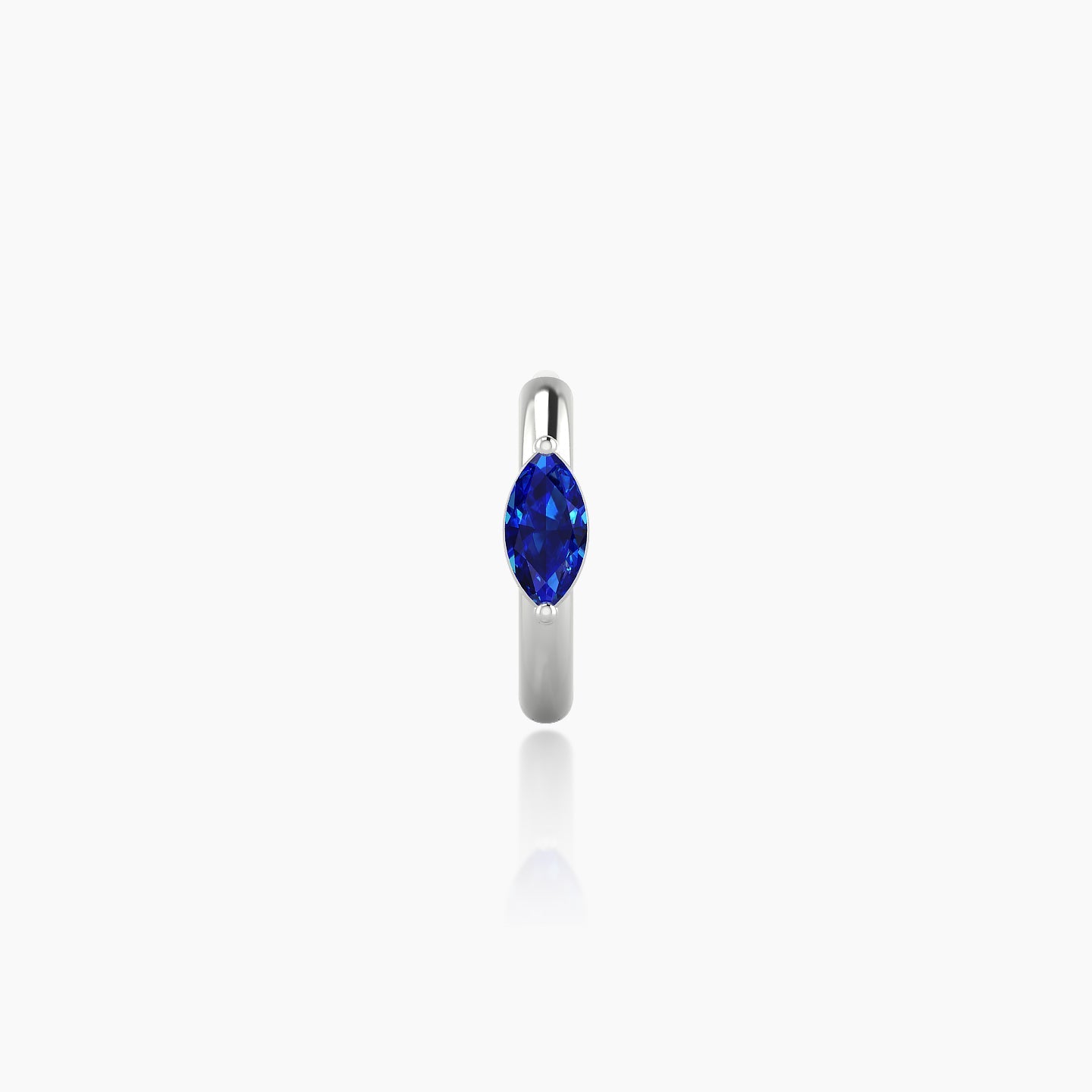 Dea | 18k White Gold 6.5 mm Marquise Sapphire Hoop Piercing