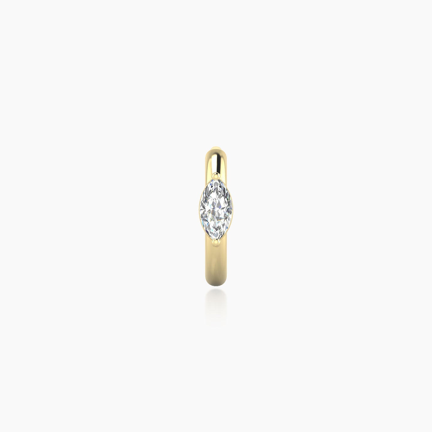 Dea | 18k Yellow Gold 6.5 mm Marquise Diamond Hoop Piercing