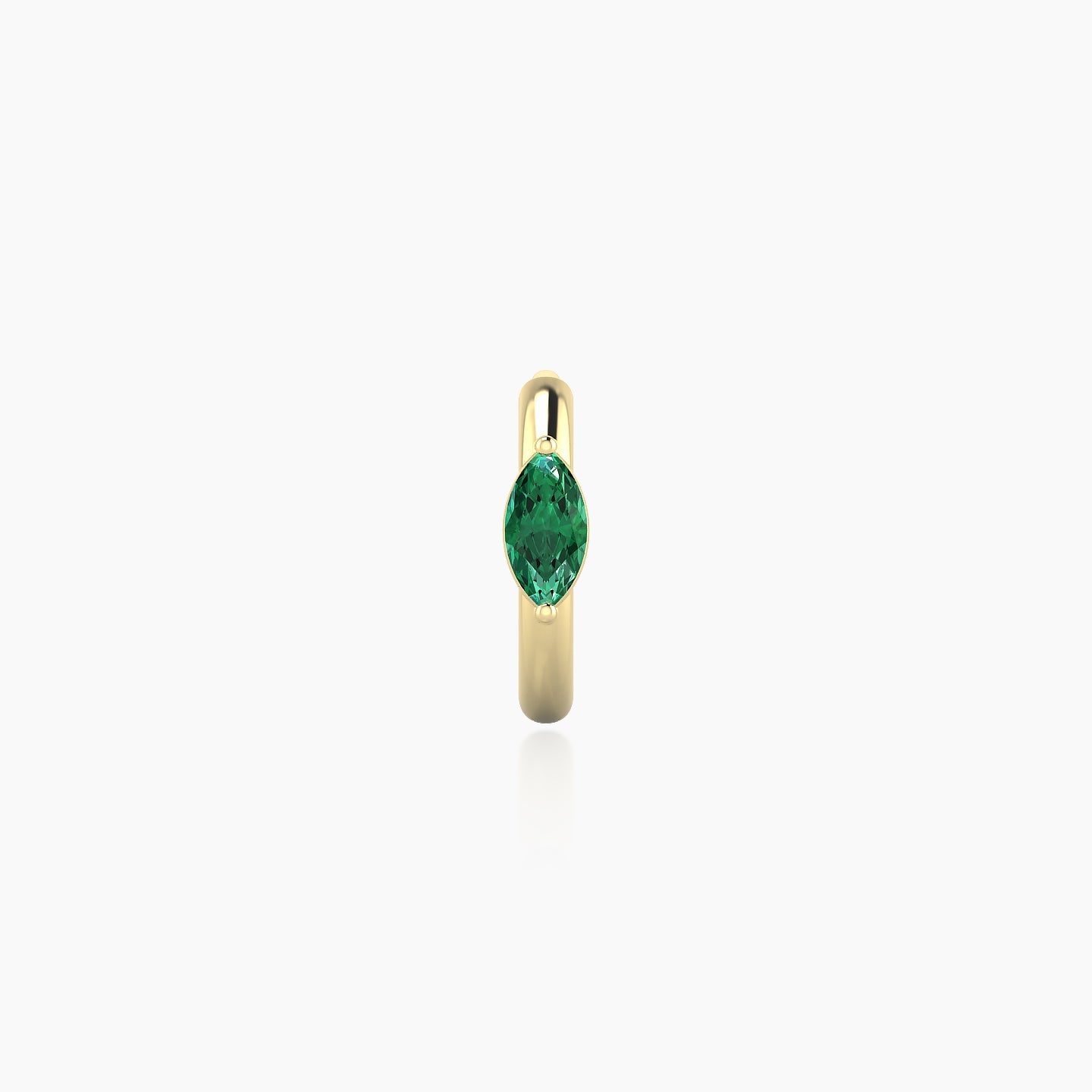 Dea | 18k Yellow Gold 6.5 mm Marquise Emerald Hoop Piercing