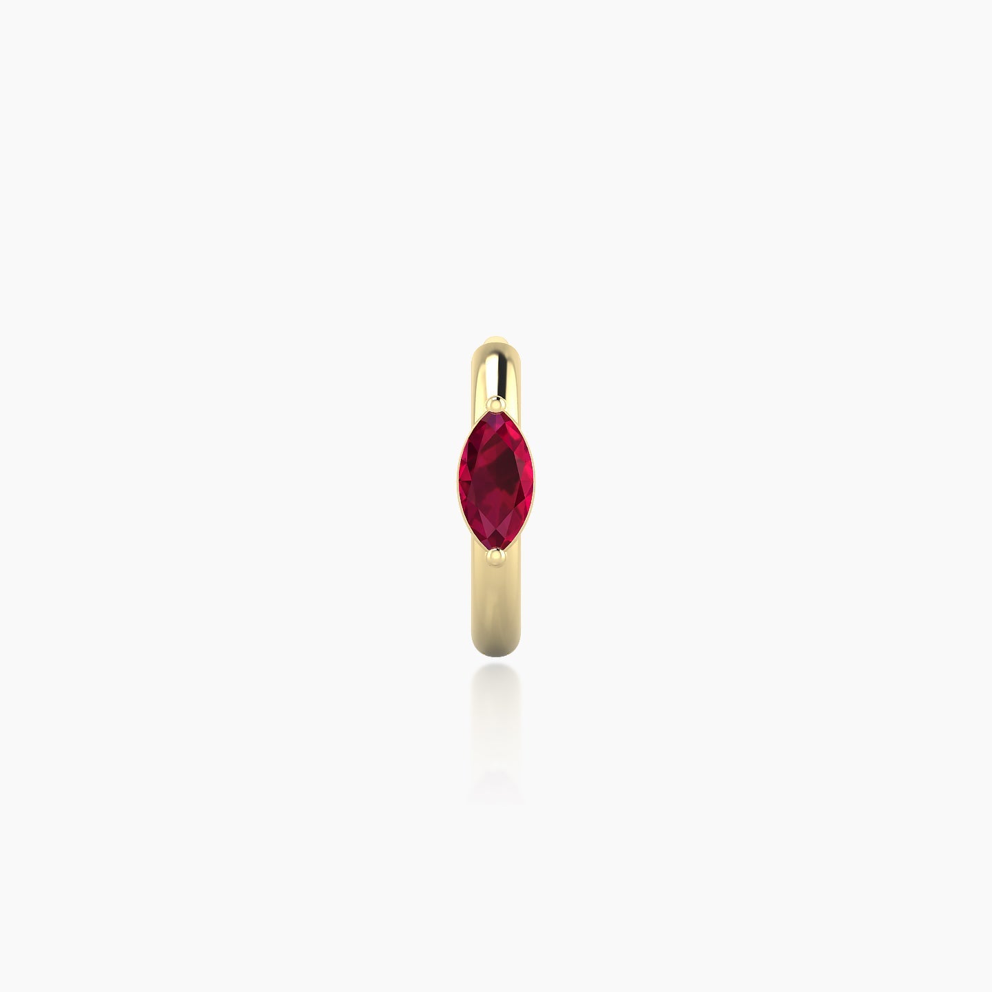 Dea | 18k Yellow Gold 6.5 mm Marquise Ruby Hoop Piercing