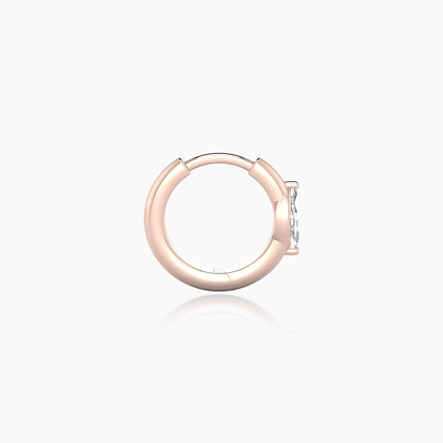 Dea | 18k Rose Gold 6.5 mm Marquise Diamond Hoop Piercing