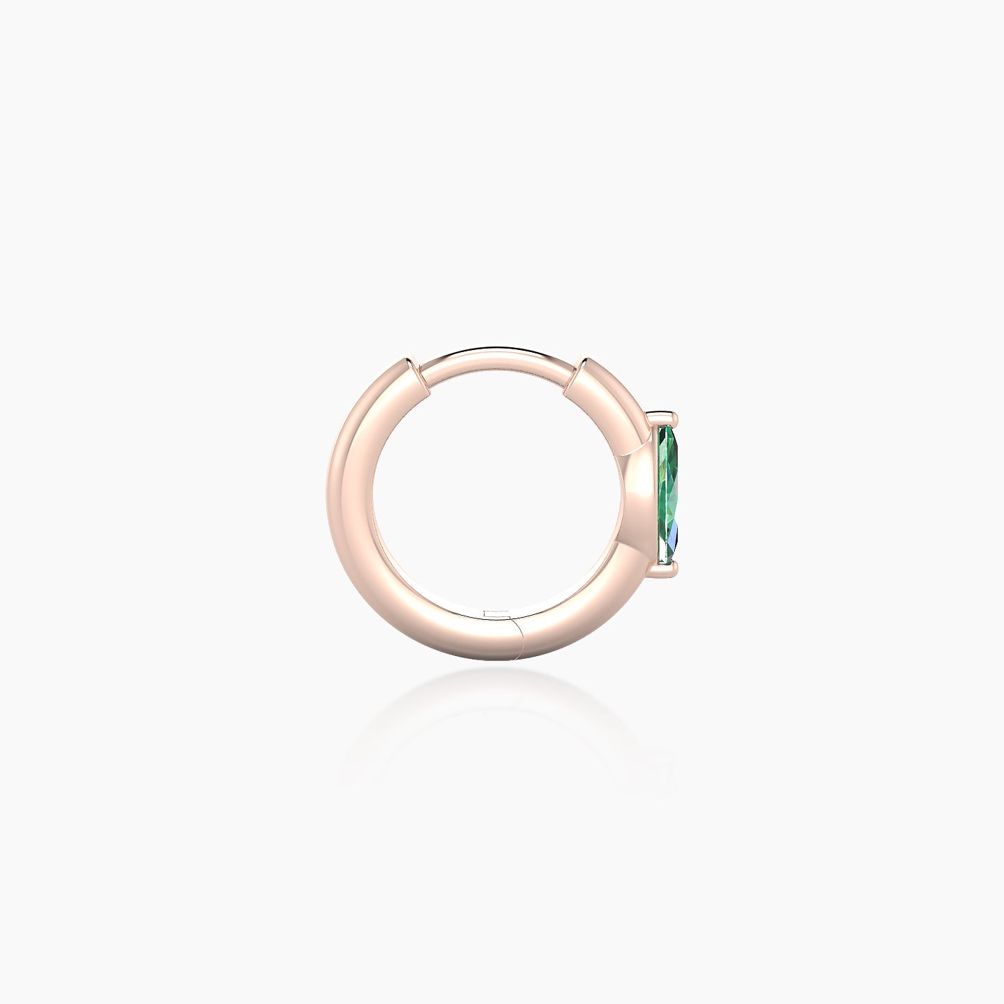 Dea | 18k Rose Gold 6.5 mm Marquise Emerald Hoop Piercing