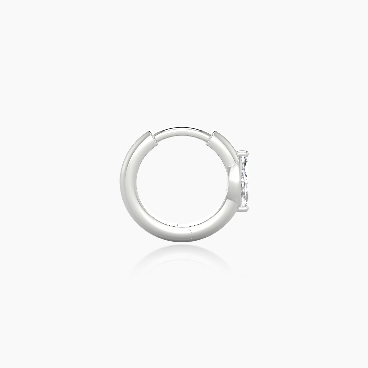 Dea | 18k White Gold 6.5 mm Marquise Diamond Hoop Piercing