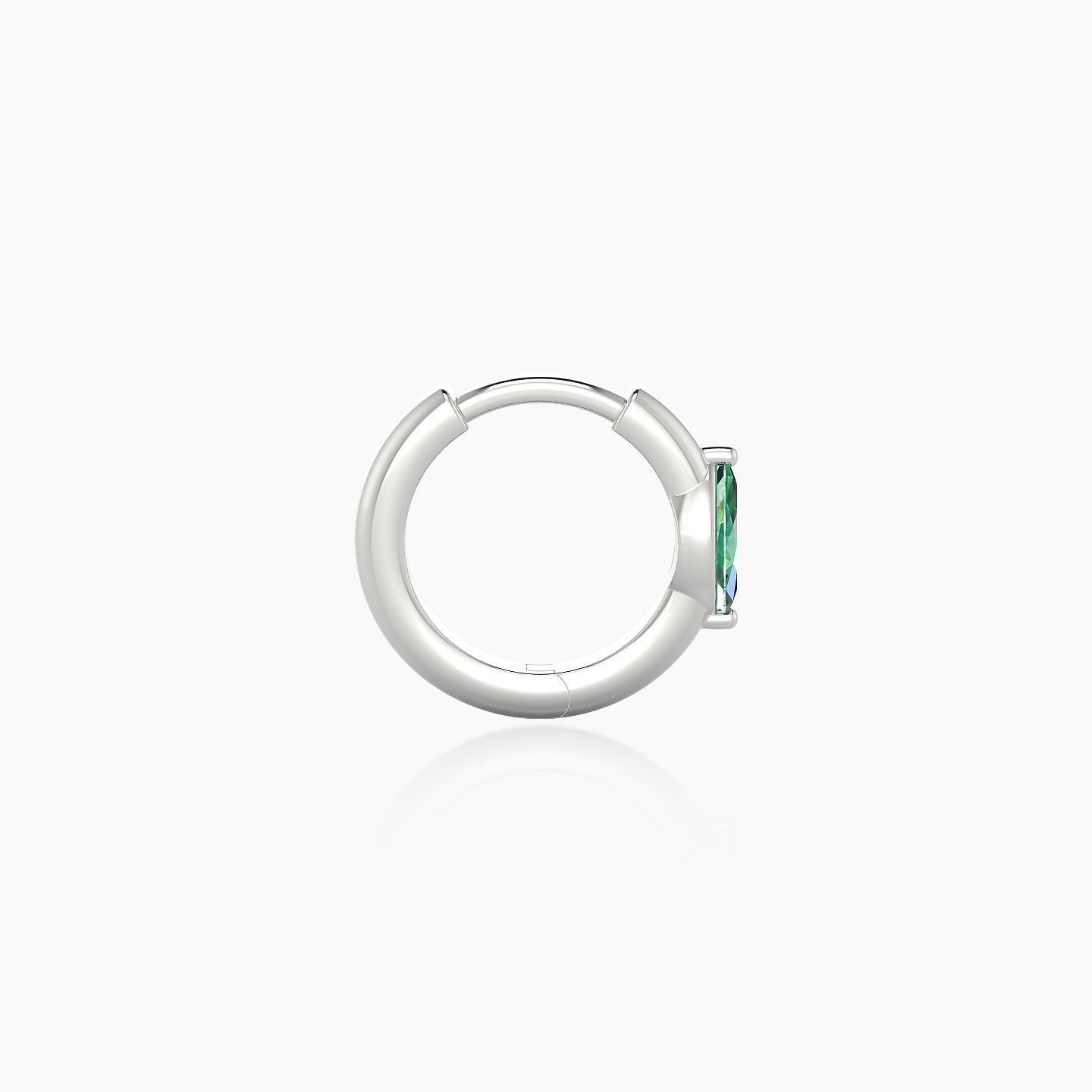 Dea | 18k White Gold 6.5 mm Marquise Emerald Hoop Piercing