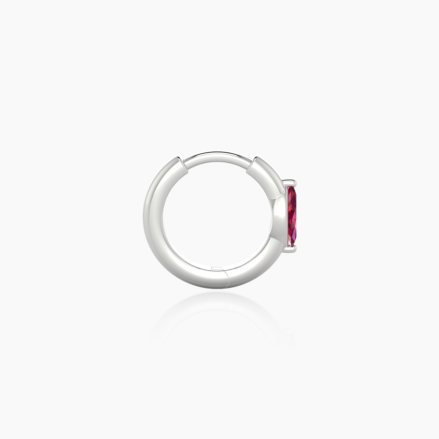 Dea | 18k White Gold 6.5 mm Marquise Ruby Hoop Piercing