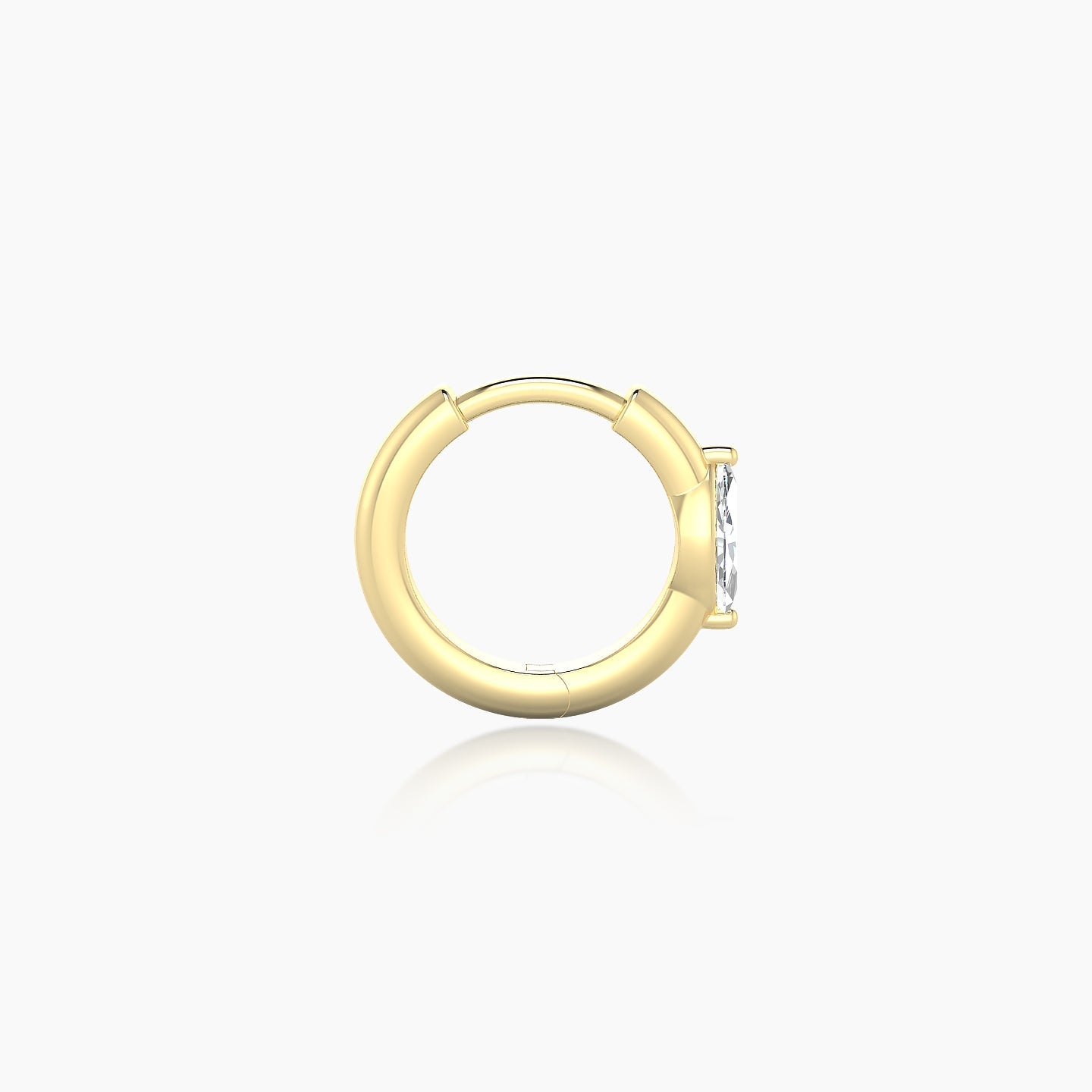 Dea | 18k Yellow Gold 6.5 mm Marquise Diamond Hoop Piercing