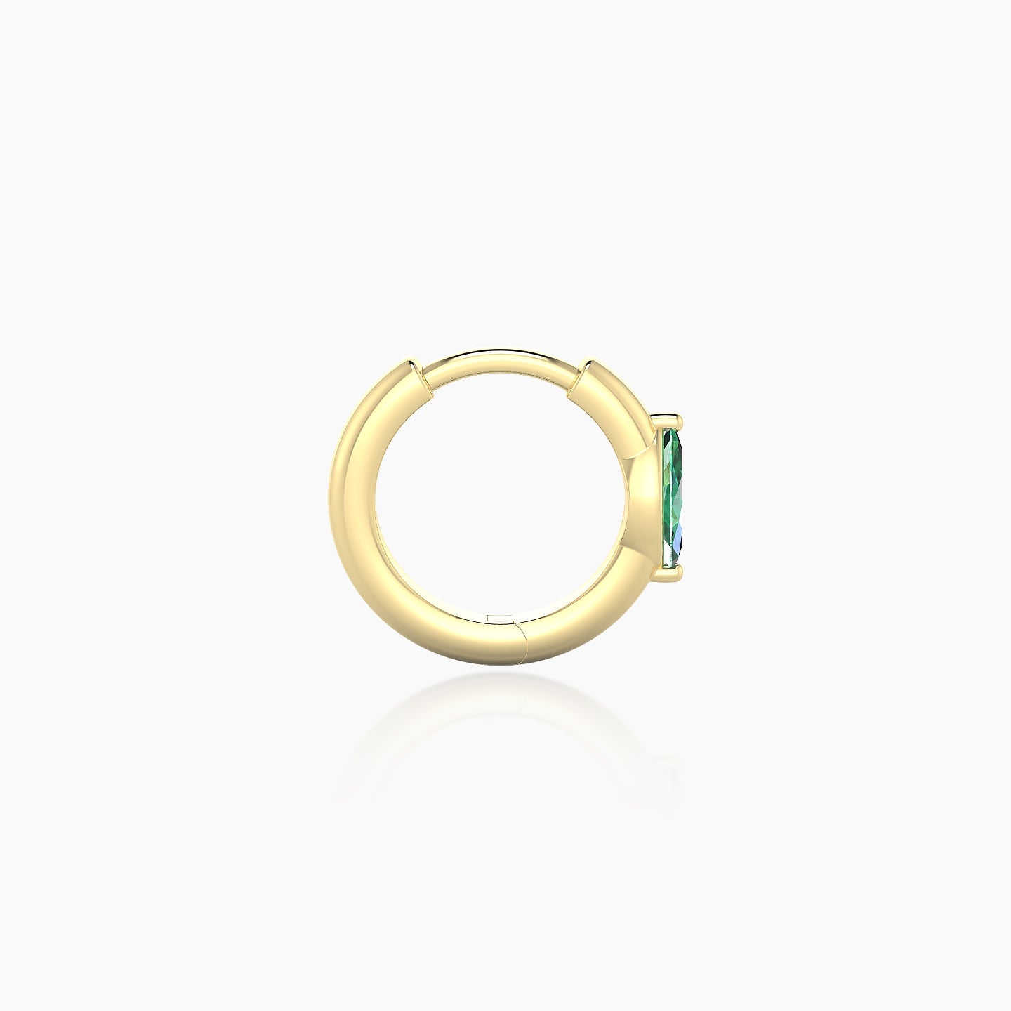 Dea | 18k Yellow Gold 6.5 mm Marquise Emerald Hoop Piercing