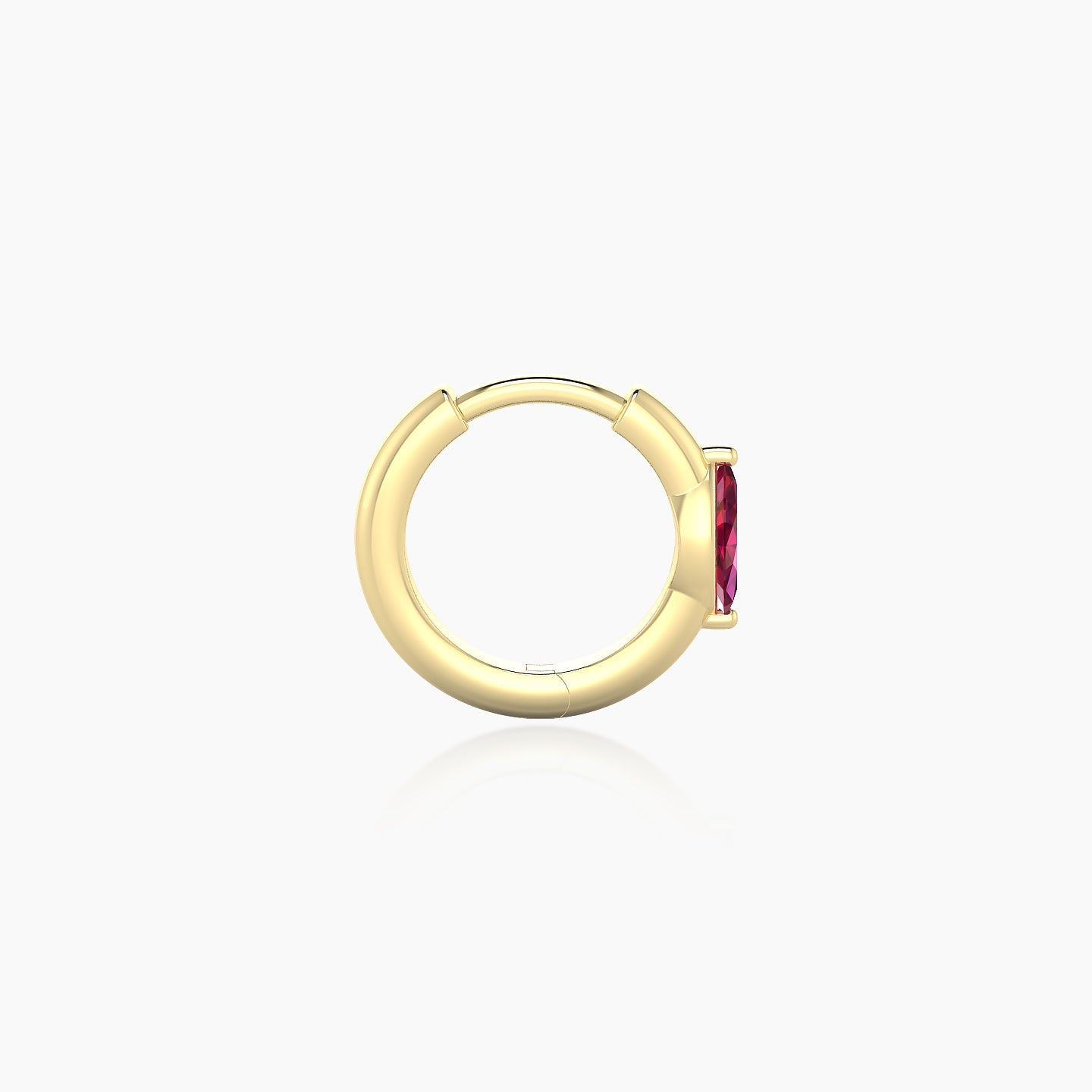 Dea | 18k Yellow Gold 6.5 mm Marquise Ruby Hoop Piercing