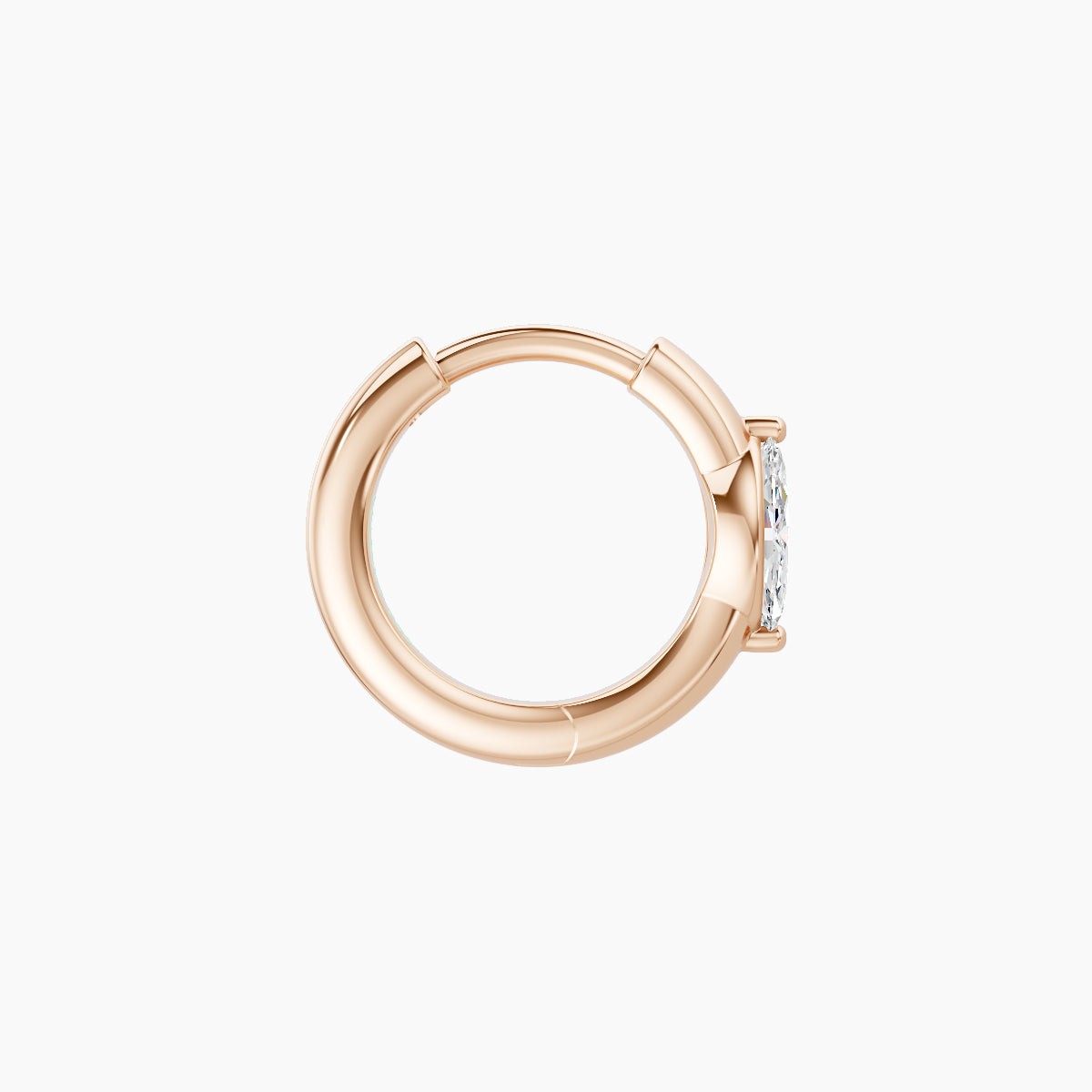 Dea | 18k Rose Gold 6.5 mm Marquise Diamond Nose Ring Piercing