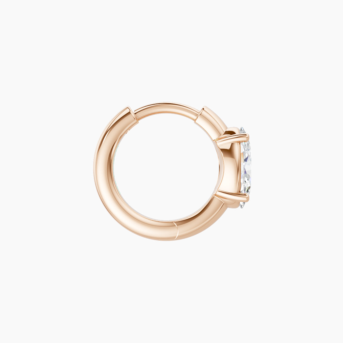 Dea | 18k Rose Gold 6.5 mm Oval Diamond Hoop Piercing