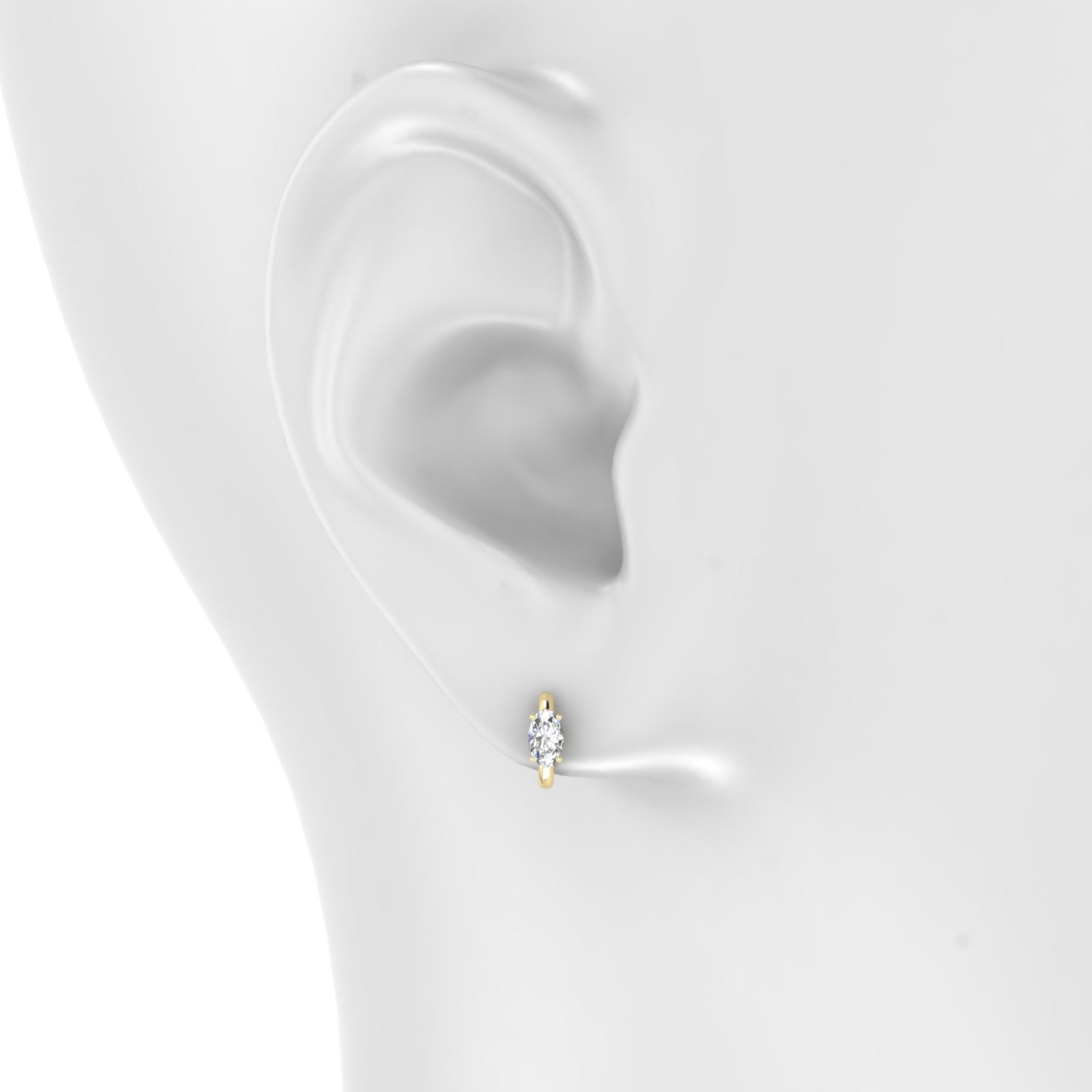 Dea | 18k Yellow Gold 6.5 mm Oval Diamond Hoop Piercing
