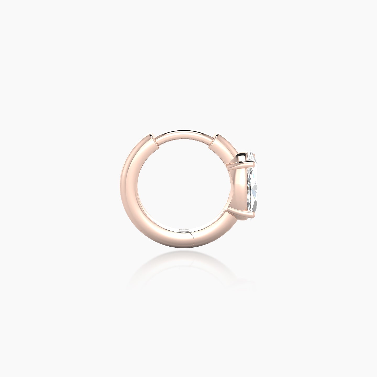 Dea | 18k Rose Gold 6.5 mm Oval Diamond Nose Ring Piercing