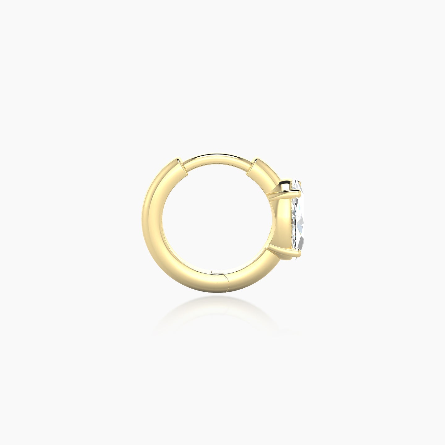 Dea | 18k Yellow Gold 6.5 mm Oval Diamond Nose Ring Piercing