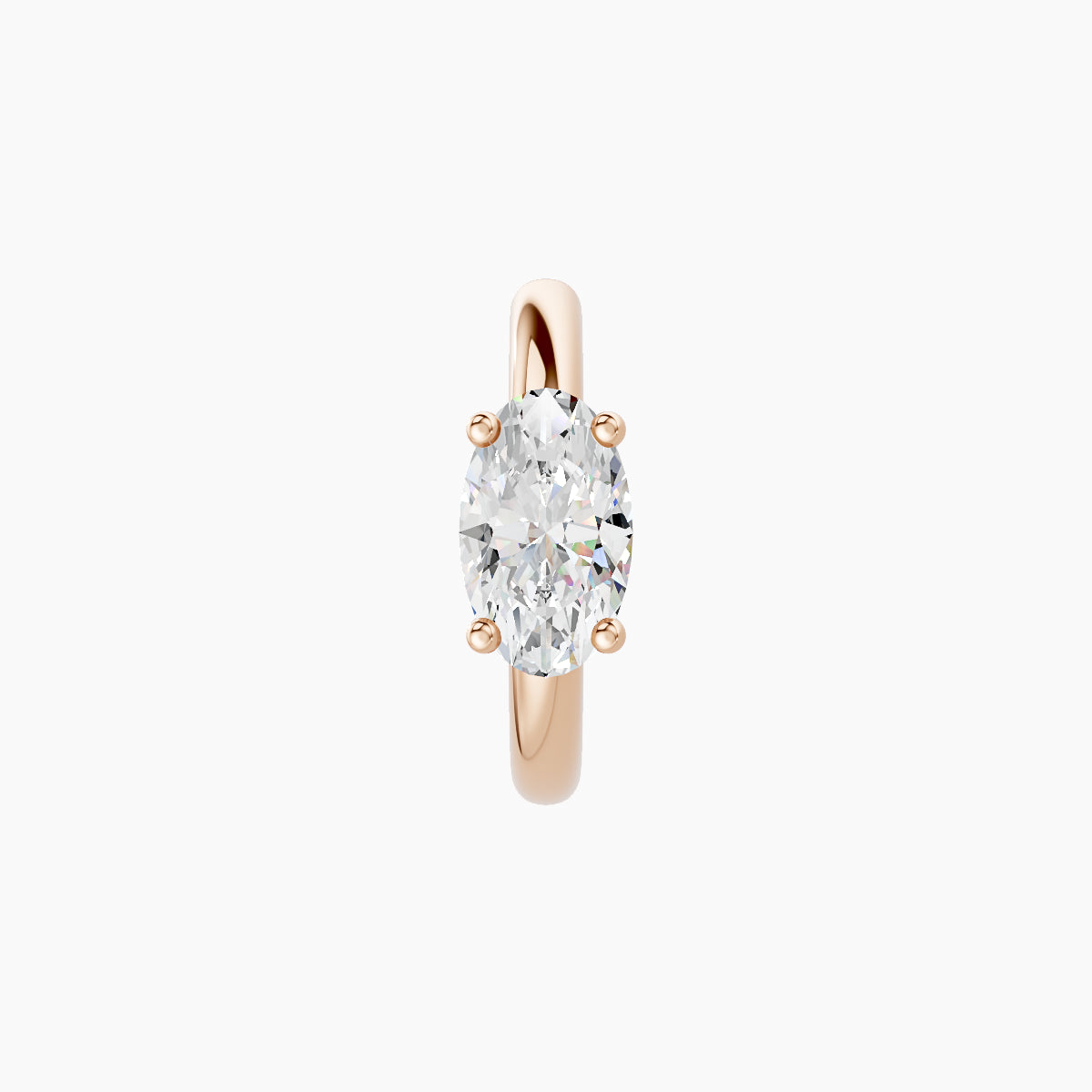 Dea | 18k Rose Gold 8 mm Oval Diamond Hoop Piercing