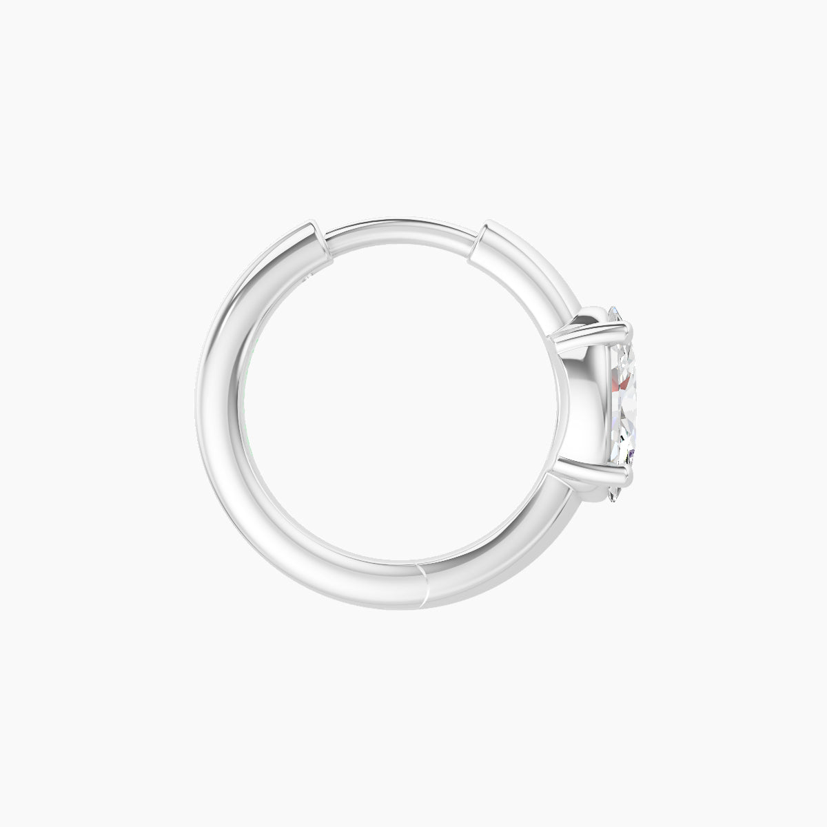 Dea | 18k White Gold 8 mm Oval Diamond Hoop Piercing