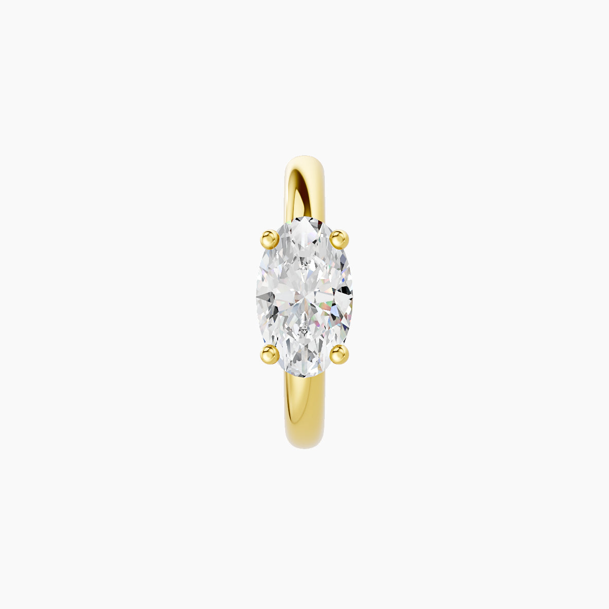 Dea | 18k Yellow Gold 8 mm Oval Diamond Hoop Piercing