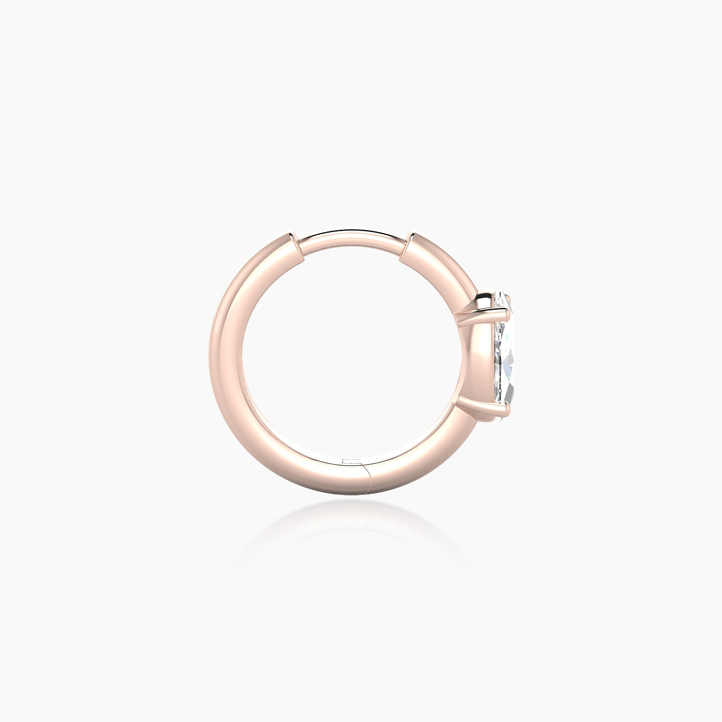 Dea | 18k Rose Gold 8 mm Oval Diamond Nose Ring Piercing