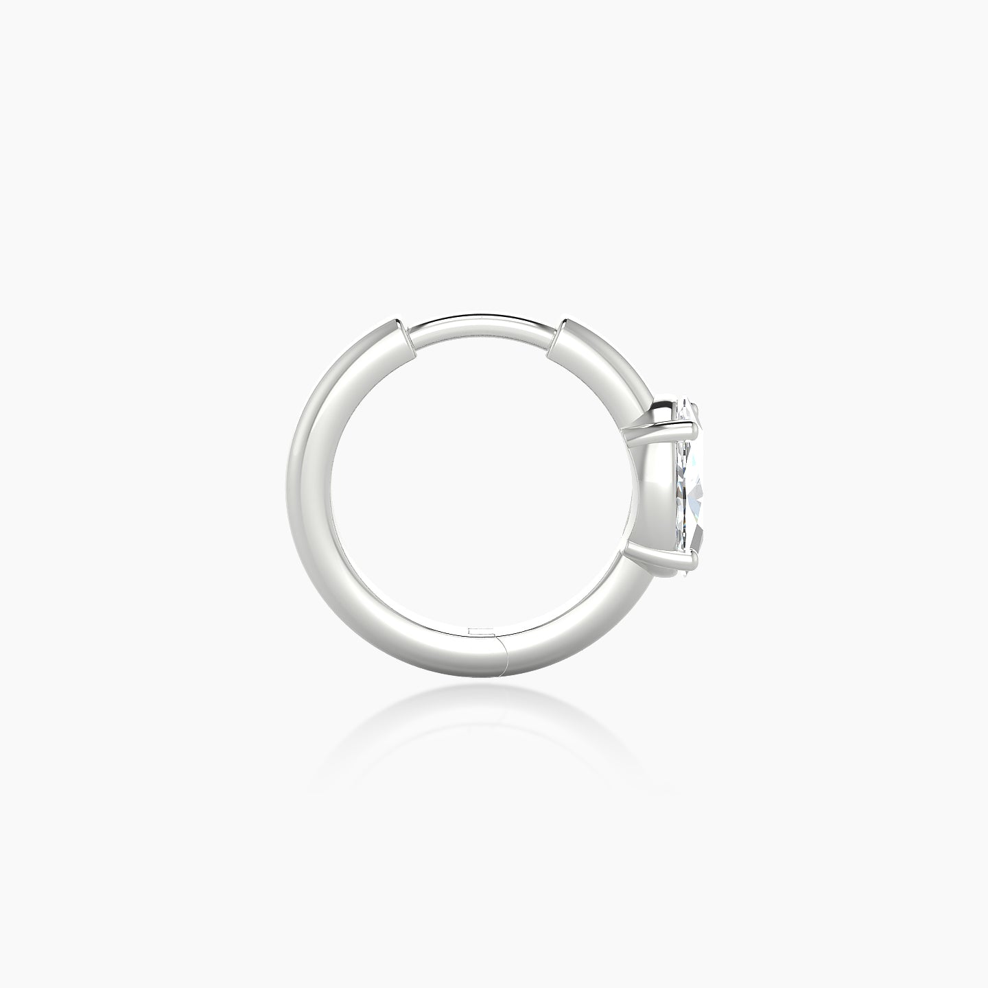 Dea | 18k White Gold 8 mm Oval Diamond Nose Ring Piercing