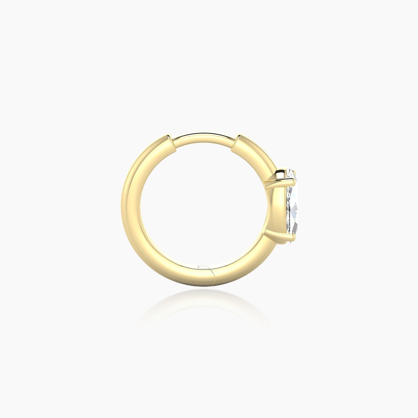 Dea | 18k Yellow Gold 8 mm Oval Diamond Nose Ring Piercing