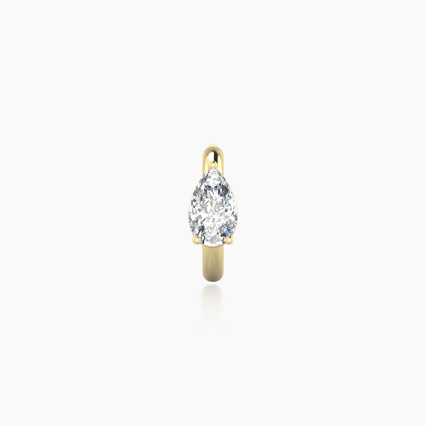 Dea | 18k Yellow Gold 6.5 mm Pear Diamond Hoop Piercing