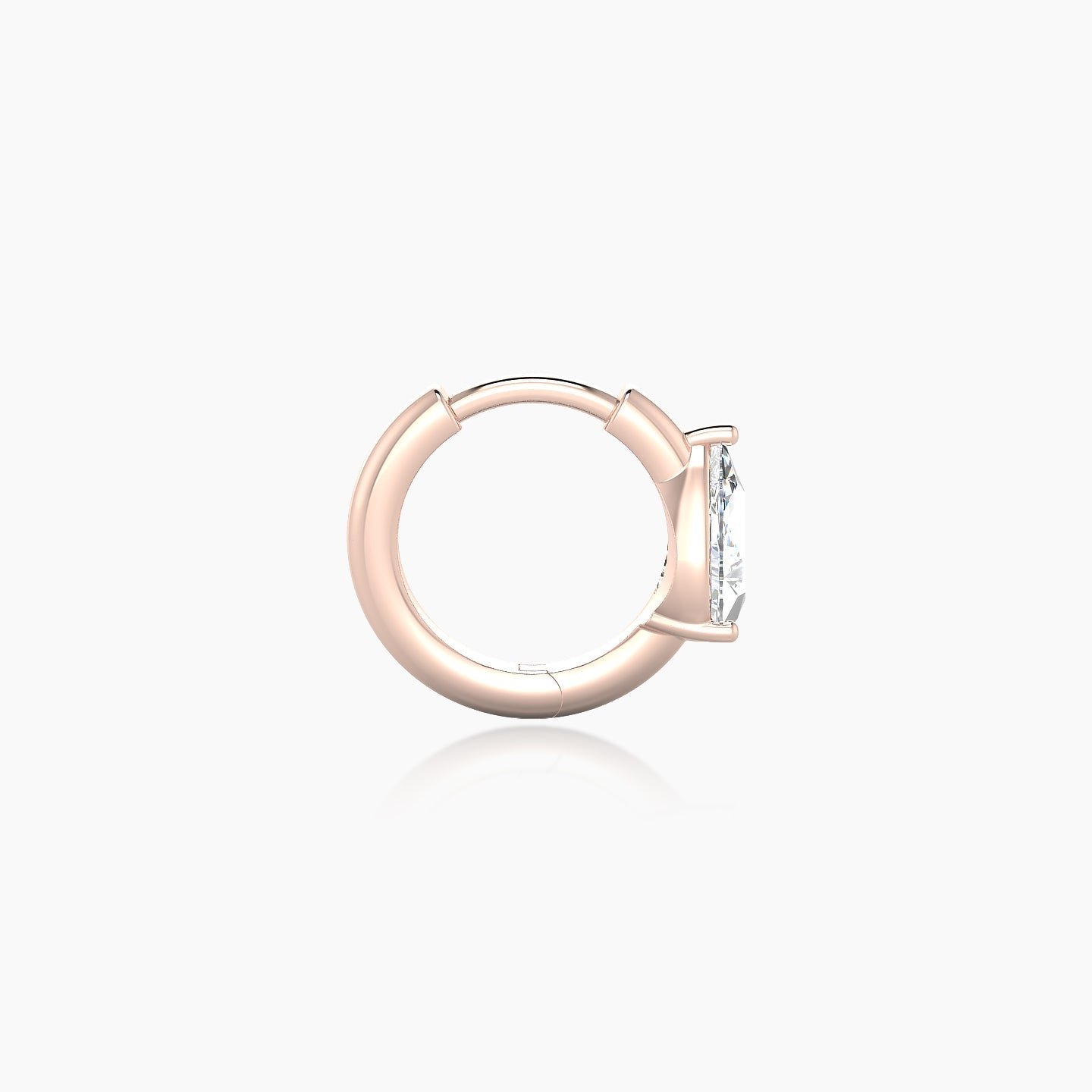 Dea | 18k Rose Gold 6.5 mm Pear Diamond Hoop Piercing