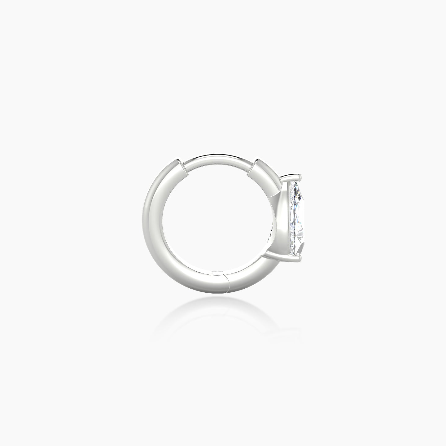 Dea | 18k White Gold 6.5 mm Pear Diamond Hoop Piercing