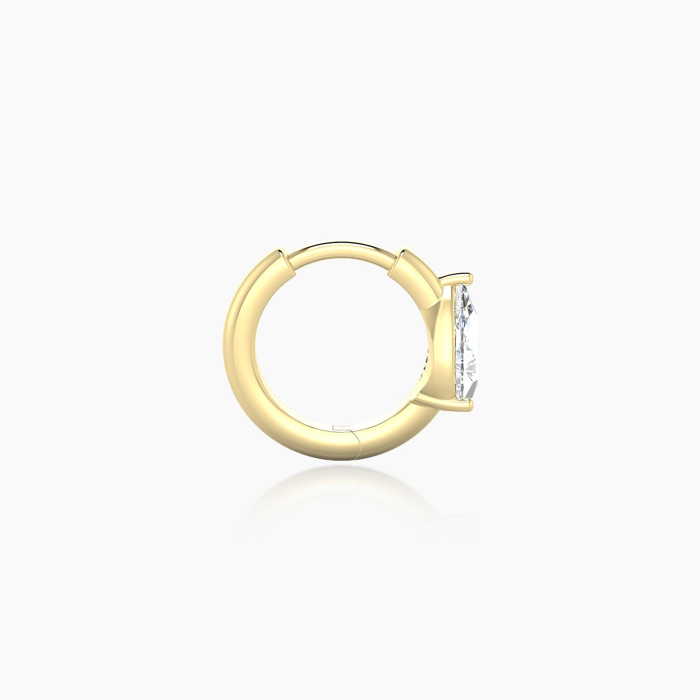 Dea | 18k Yellow Gold 6.5 mm Pear Diamond Hoop Piercing